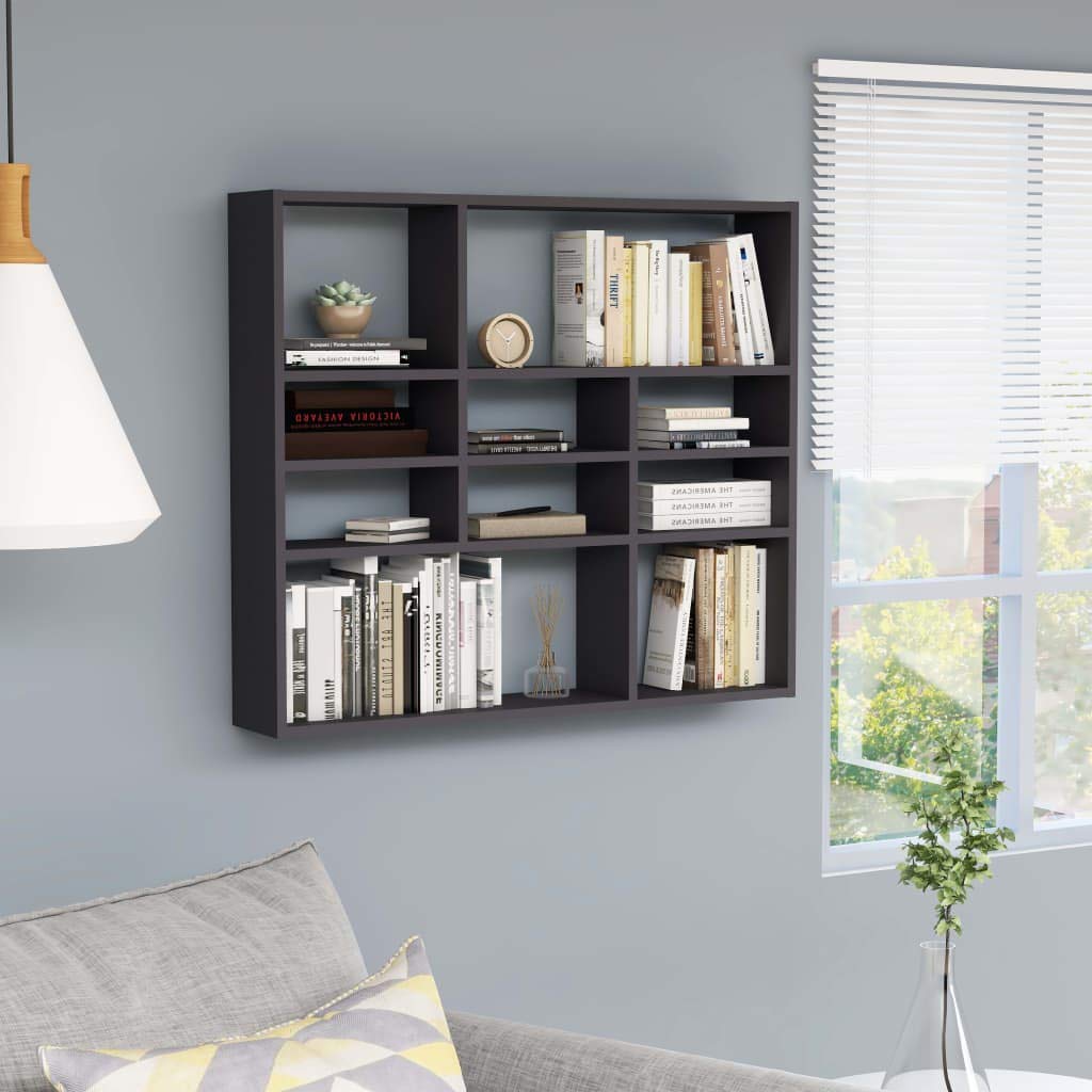 SKM Floating Wall Shelf - Gray Wooden Shelves 35.4
