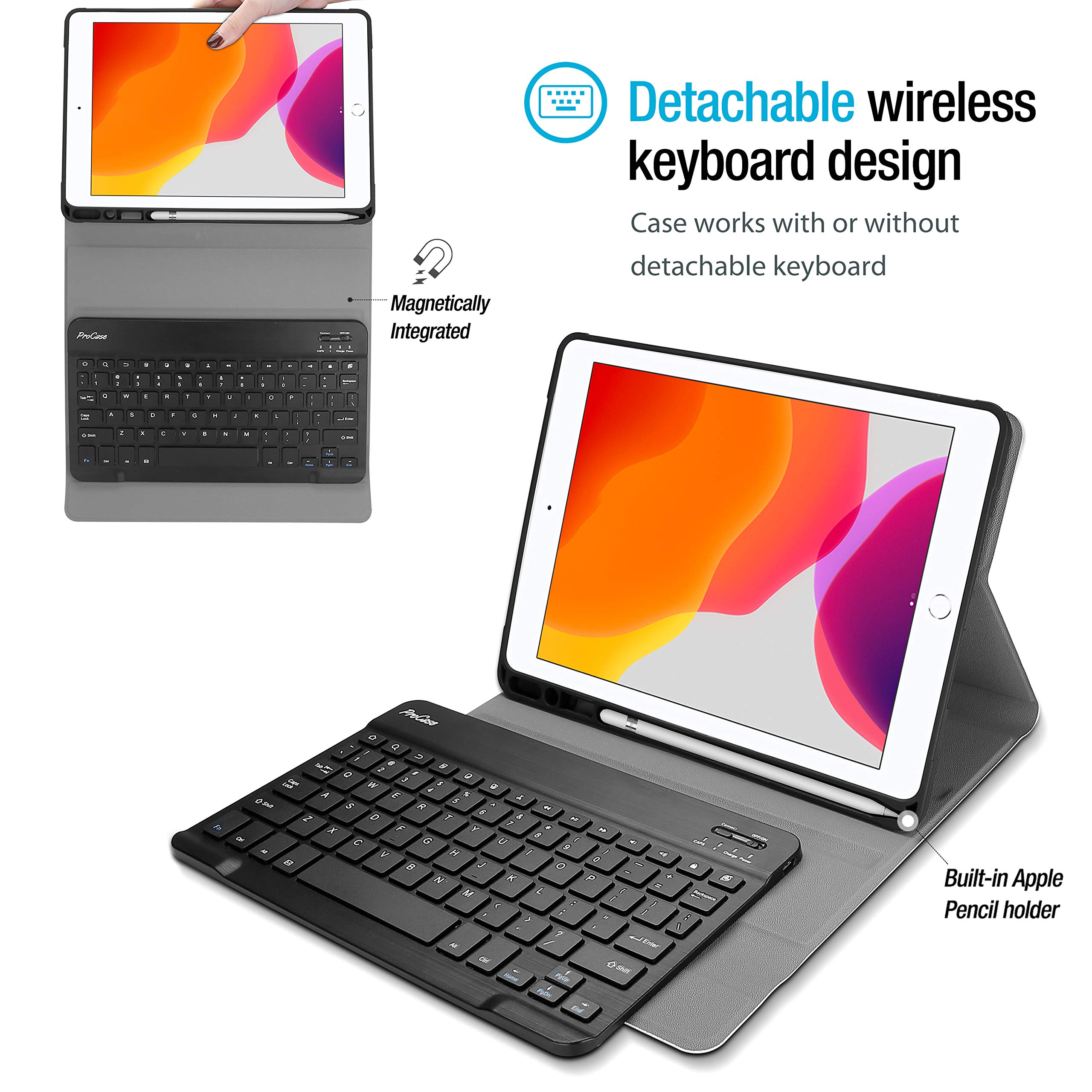 ProCase Magnetic Detachable Keyboard Case for iPad 10.2