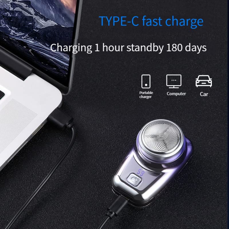 Portable Electric Shaver for Men - Mini Wet & Dry Travel Razor, Compact Pocket Size Shaver for Home, Car & On-the-Go Grooming | Perfect for Business Trips, Gym Bags & Quick Touch-Ups