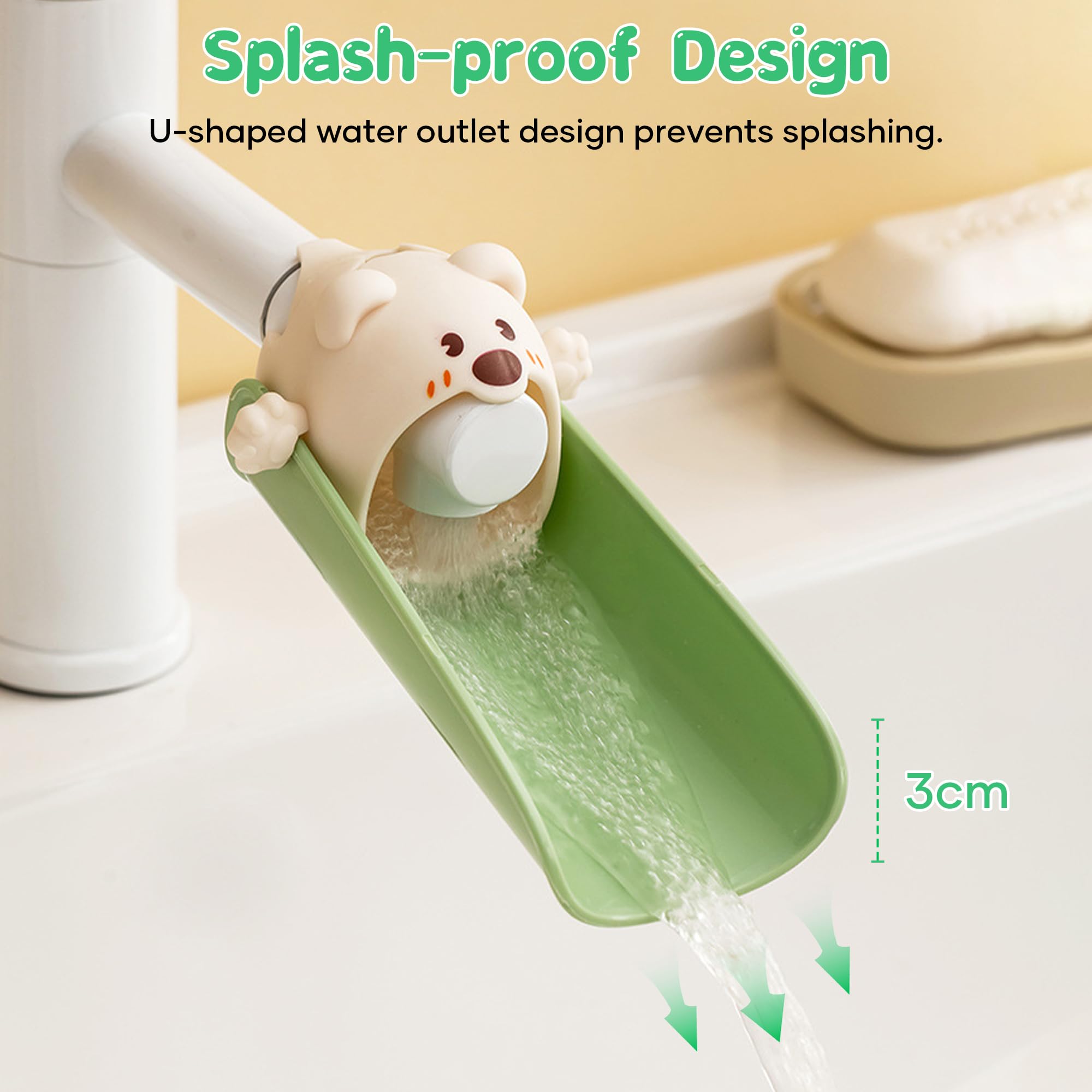 2 Pack Faucet Extender for Toddlers - BPA Free Kids Sink Extender for Bathroom & Kitchen Use