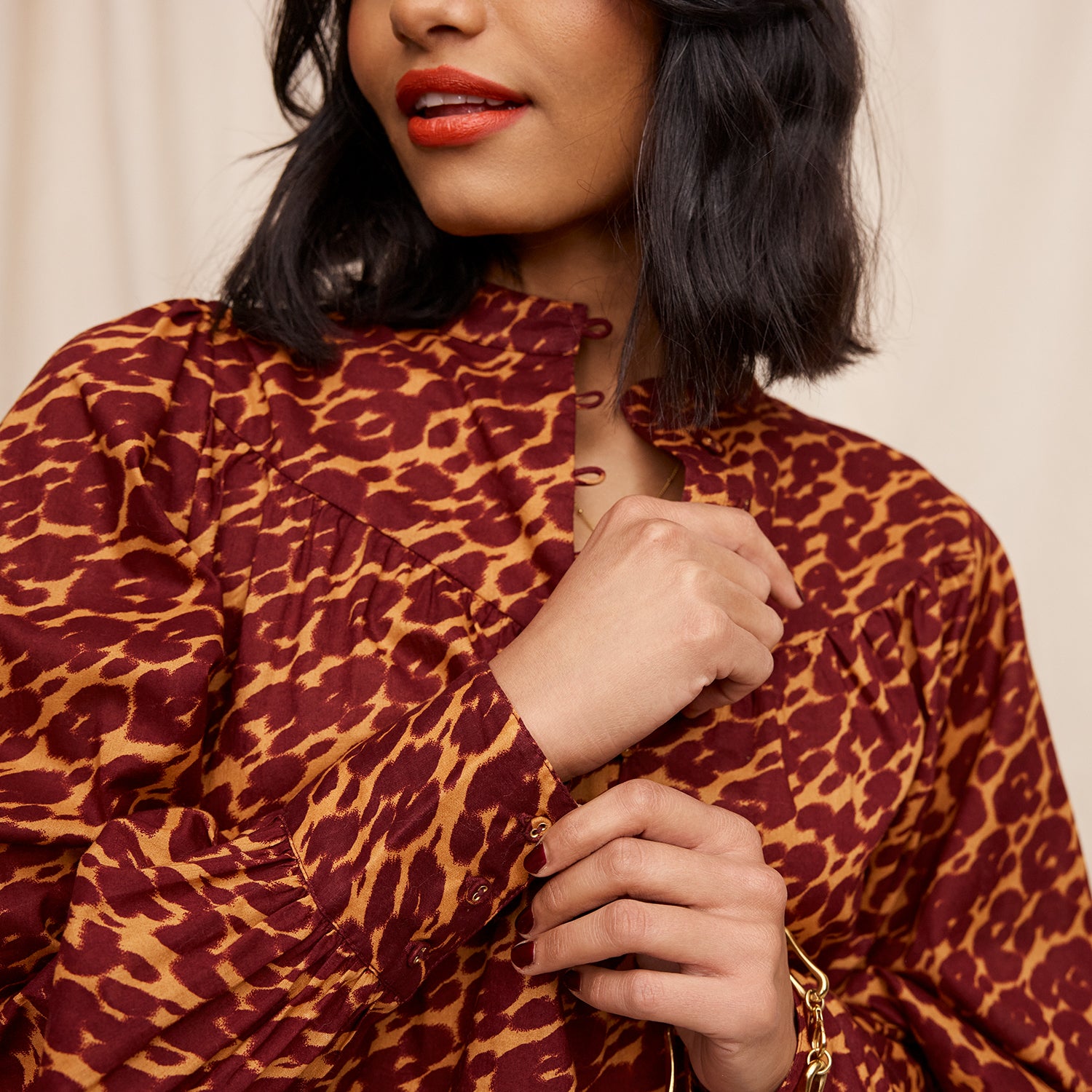 Odette Blouse for Women - Elegant Floral Print Long Sleeve Top - Perfect for Office, Date Night & Special Occasions