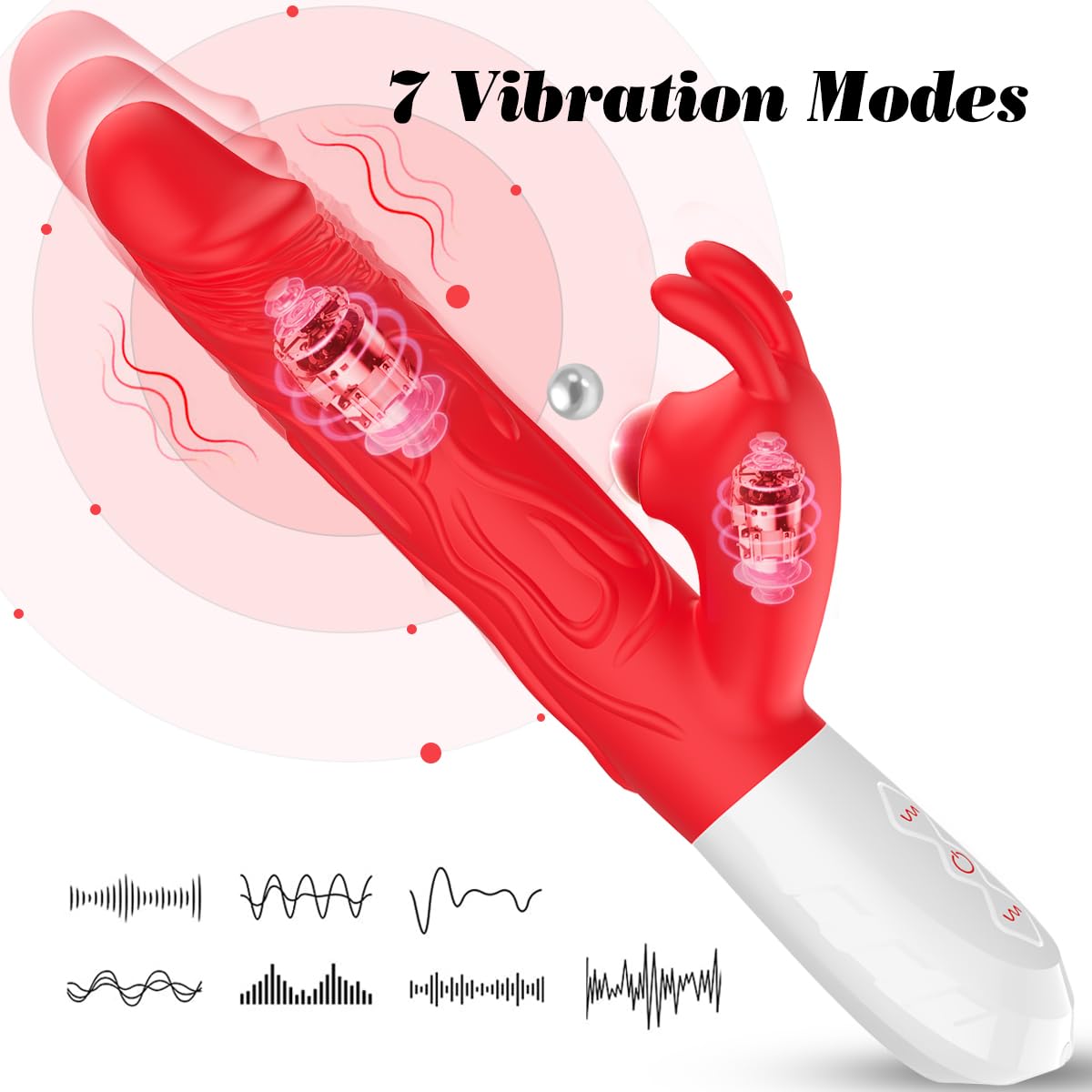 **10-Speed Thrusting Rabbit Vibrator for Women - G-Spot & Clitoral Stimulator with Flapping Vibration, 7 Thrusting Modes - Adult Sex Toy for Solo Play & Couples Pleasure**