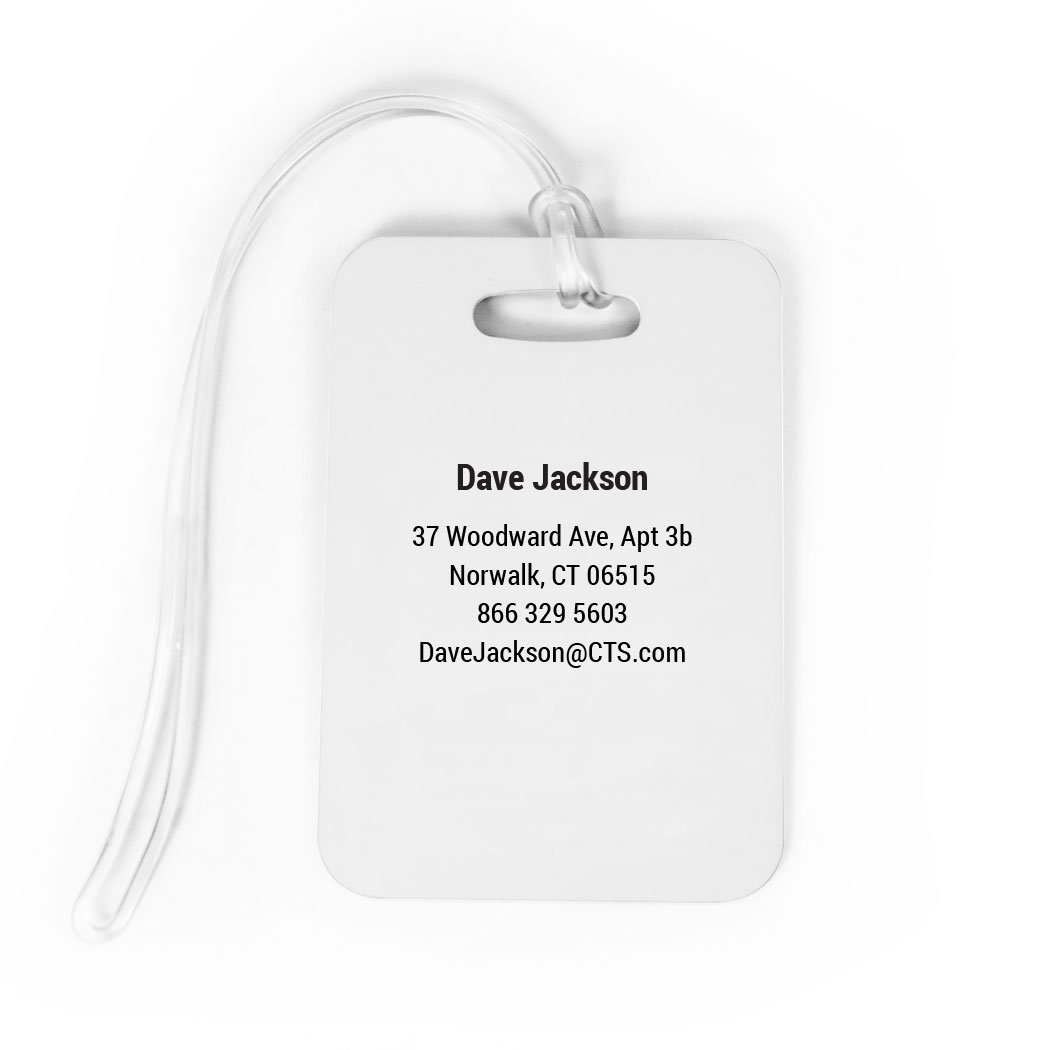 ChalkTalkSPORTS Personalized 'I'm Outta Here' Luggage Tag - Customizable Gray Travel Bag Tag with Backside Info Panel - Perfect for Suitcases, Backpacks & Travel Accessories