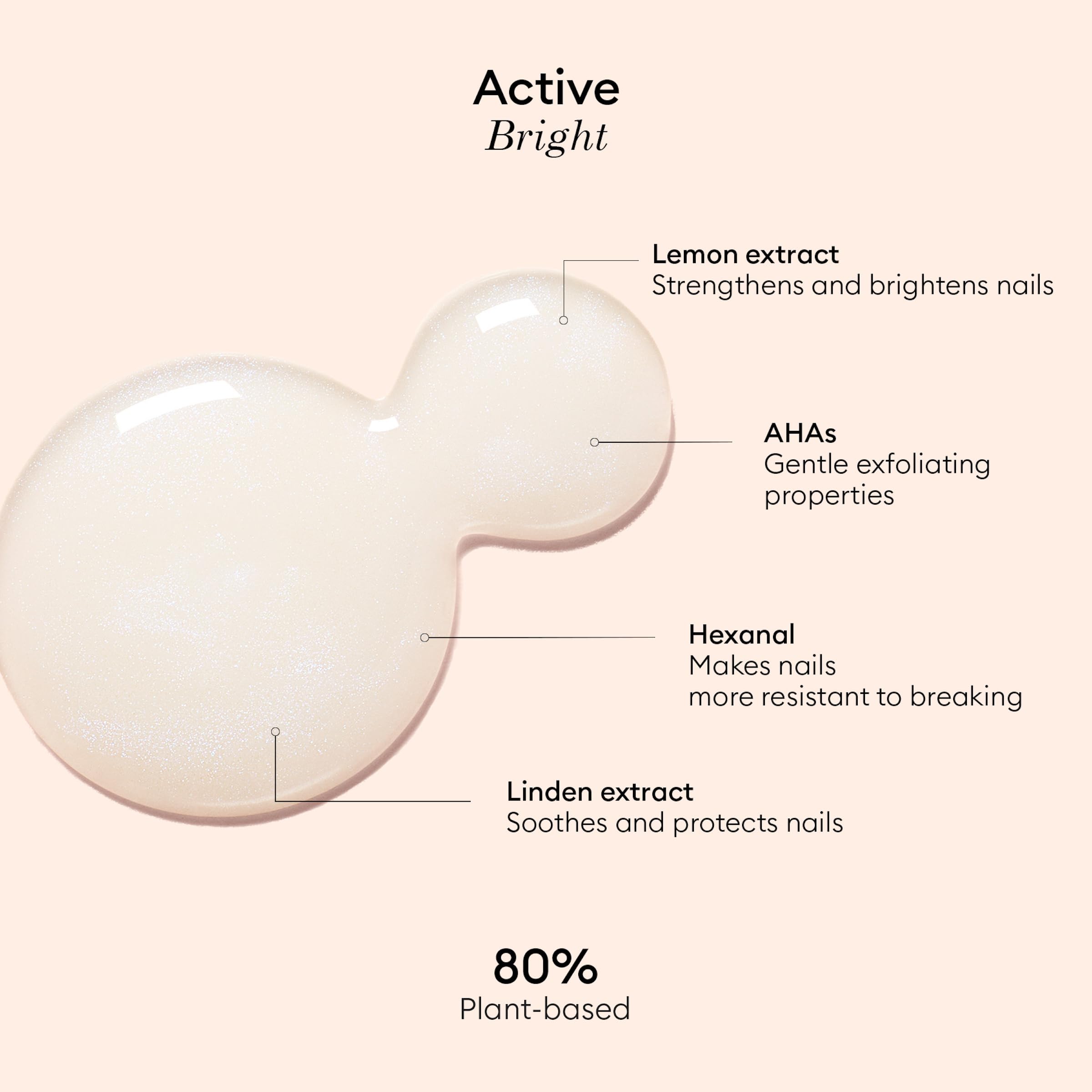 Manucurist Active Bright™ All-in-One Nail Perfector: Brightening Treatment Polish & Care - No UV Lamp Needed - Vegan, Cruelty-Free & Made in France - White Nail Polish for Whitening & Strengthening - Perfect for French Manicures & Everyday Nail Care