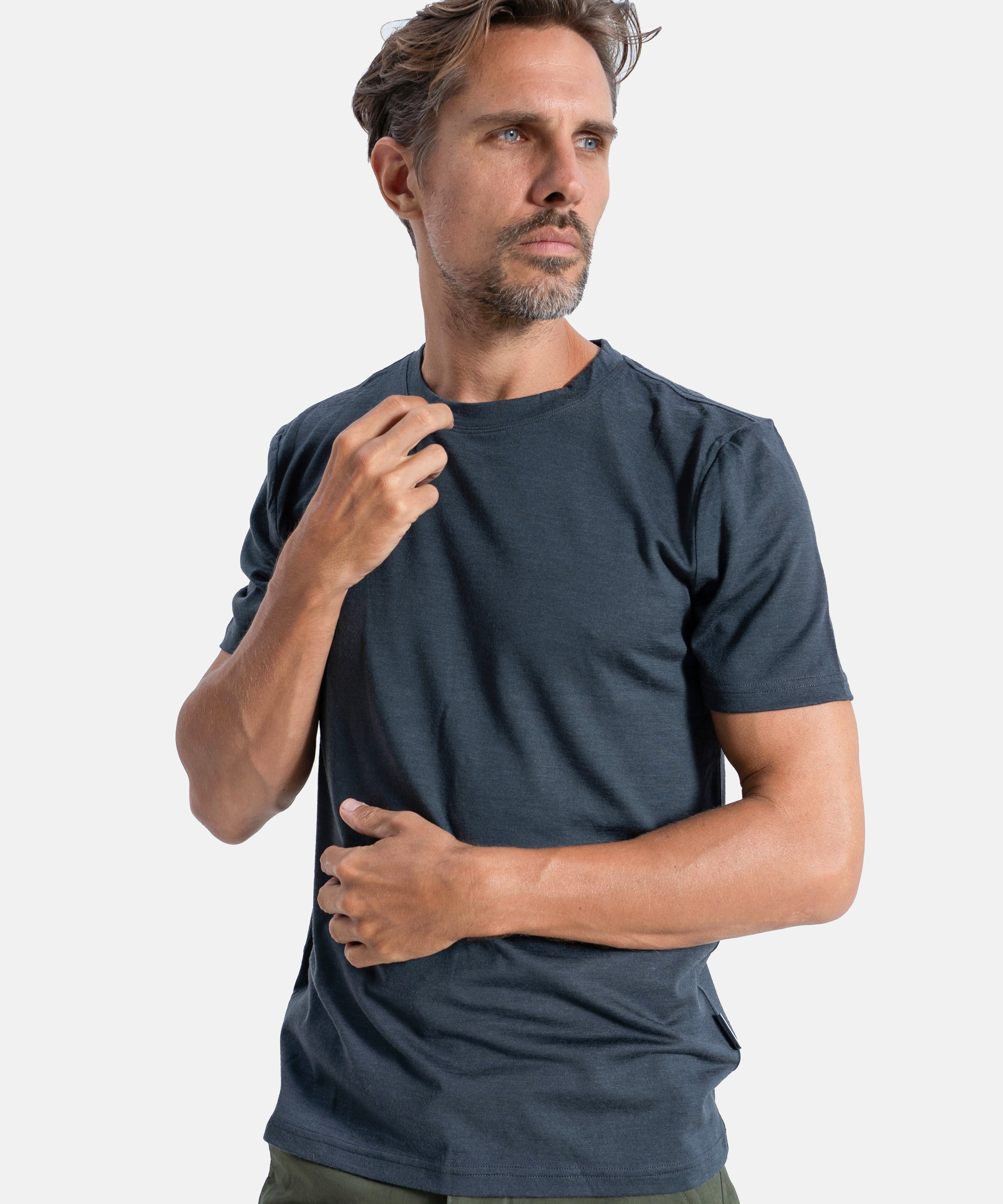 Premium Men's Merino Wool T-Shirt - Soft Breathable Base Layer for Hiking, Travel & Everyday Comfort