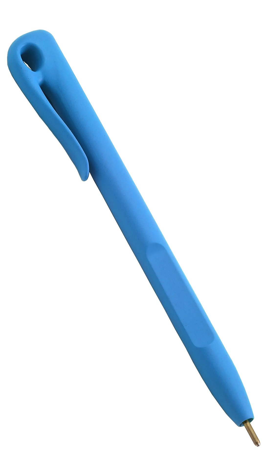 Detectable Metal One Piece Stick Pens - Standard Blue Ink, All Blue Design with Pocket Clip & Lanyard Attachment (100 Pack) - Ideal for Food Processing, Pharmaceutical & Industrial Safety Compliance