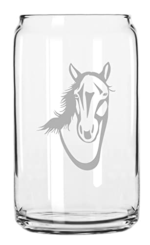 American Standardbred Horse Etched 16oz Glass - Perfect for Beer & Gifts
