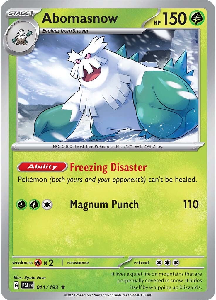 Abomasnow (011/193) - Scarlet & Violet: Paldea Evolved Pokemon Card - Perfect for Collectors & TCG Battles