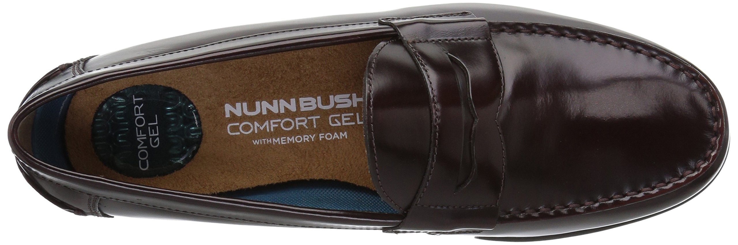 Nunn Bush Men's Drexel Penny Loafers with Kore Comfort Technology - Burgundy, Size 9 US - Comfortable Slip-On Shoes for Work, Casual & Dress Occasions