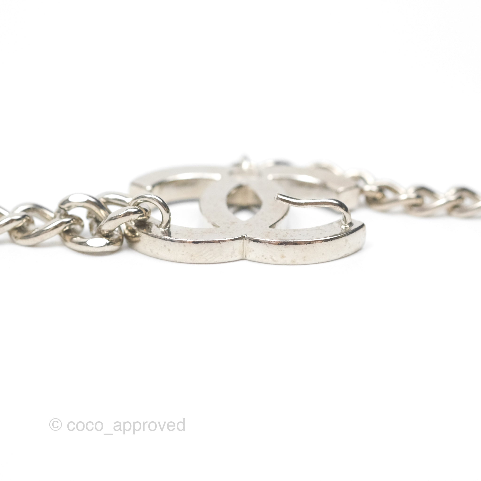 Chanel Black CC Chain Belt with Silver Tone Hardware - Stylish Waist Belt for Women | Perfect for Evening Dresses, Jeans & Formal Outfits