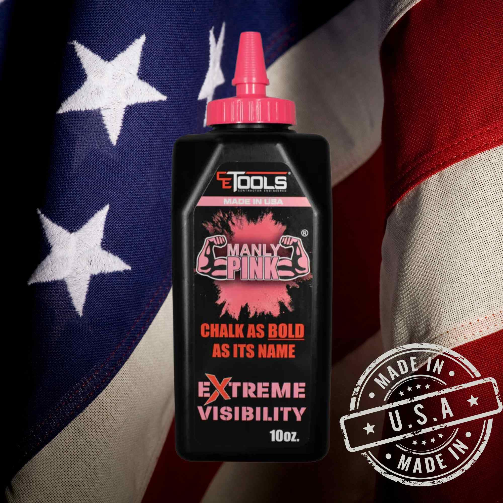 CE TOOLS SnapBack Chalk Line with Releasable Tip & High-Visibility Pink Chalk - Perfect for Construction, Carpentry, and DIY Home Improvement Projects