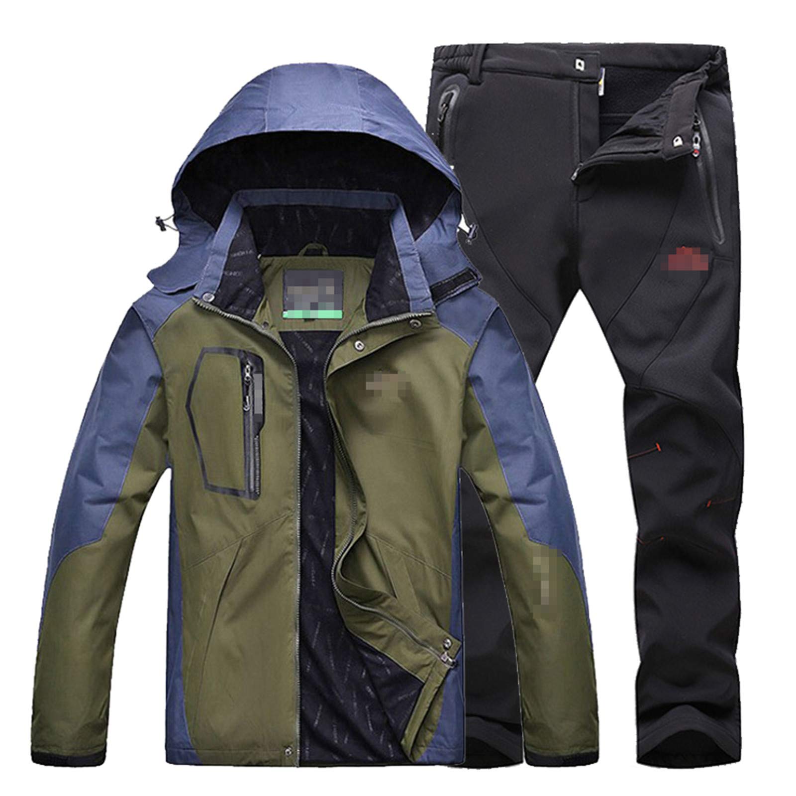 Men's Waterproof Outdoor Jacket & Pants Set - Autumn Hiking, Trekking, Camping, Fishing & Mountaineering Gear for Cold Weather Adventures