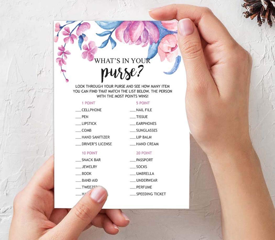 Floral Bridal Shower Games Set - 4 Fun Bachelorette Party Games (50 Sheets Each) for Wedding Celebrations & Girls' Night Out