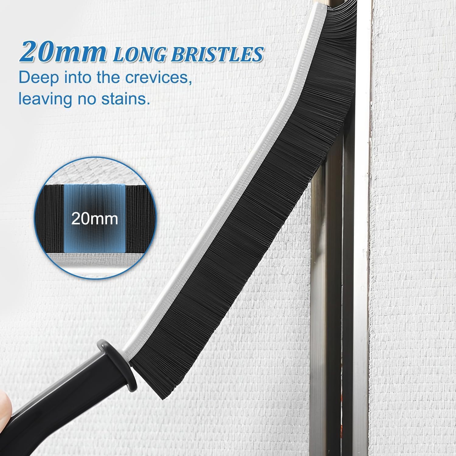 VARNIRAJ Multifunctional Gap Cleaning Brush - Handheld Crevice Cleaner for Window Tracks, Shutters, Doors & Kitchen Grooves | Perfect for Home Deep Cleaning & Hard-to-Reach Areas