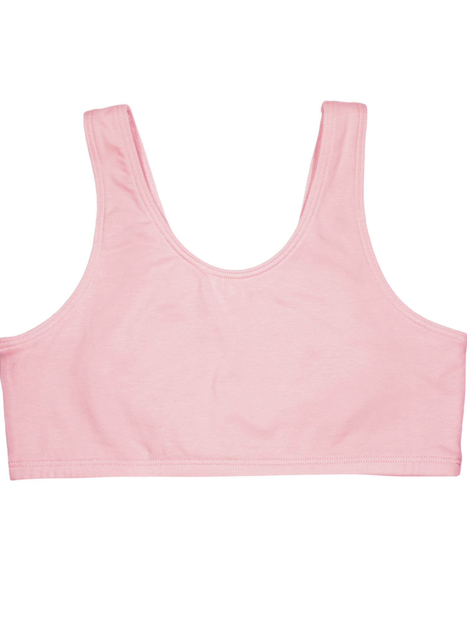 Fruit of the Loom Girls' 3-Pack Cotton Built-Up Stretch Sports Bras - Breathable Comfort for Everyday Wear & Active Play | Perfect for School, Gym & Casual Outfits