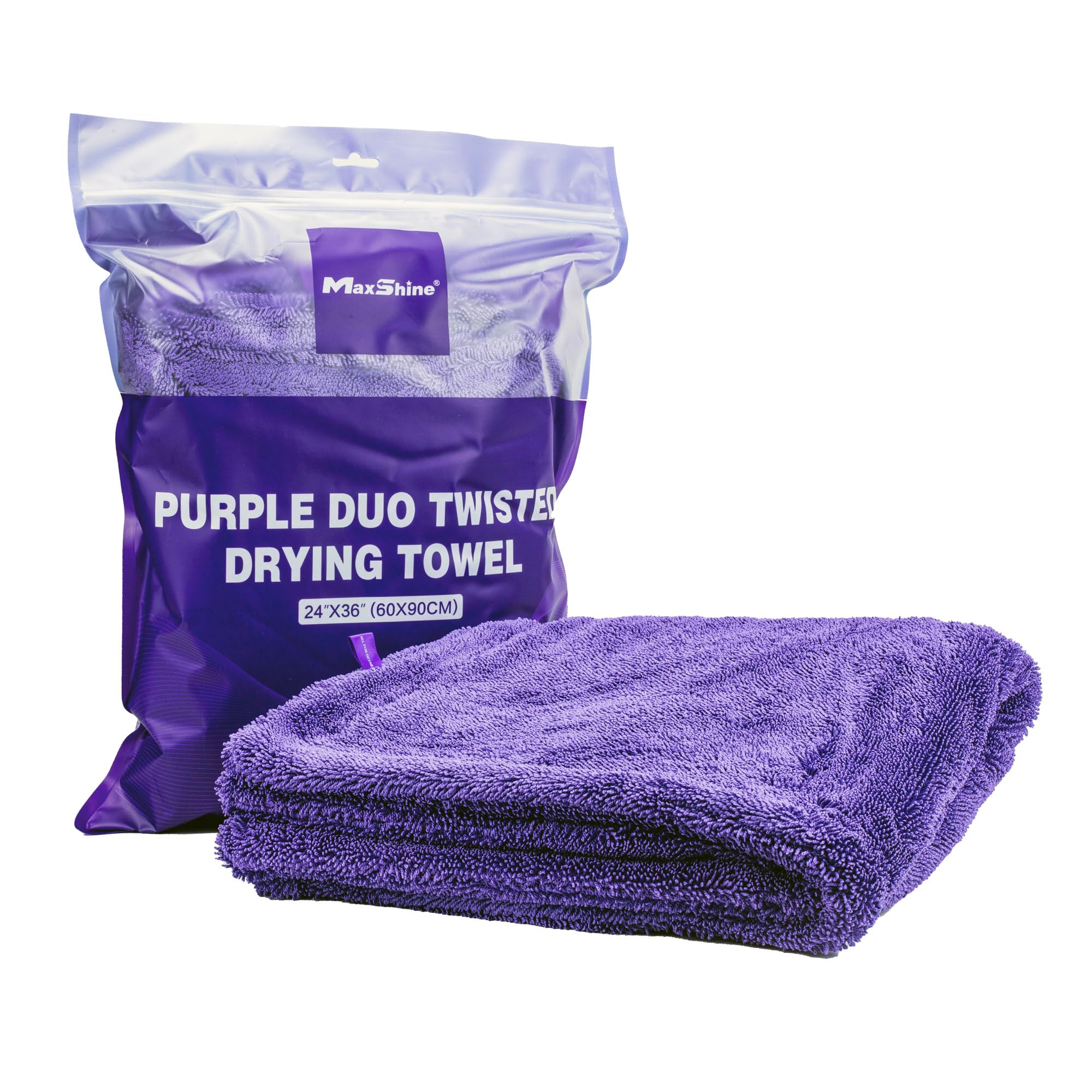 Maxshine 1200 GSM Double Sided Microfiber Car Drying Towel - Rinse Free, Plush Car Wash Towels for Detailing, 24