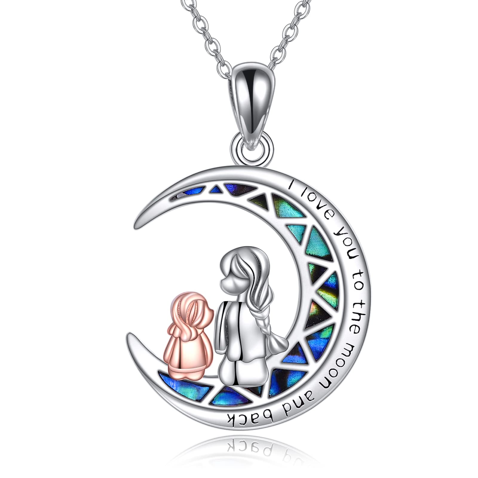 925 Sterling Silver Mother Daughter Necklace Pendant - Elegant Birthday Gift for Mom, Women's Jewelry from Daughter | Perfect for Mother's Day, Christmas & Special Occasions