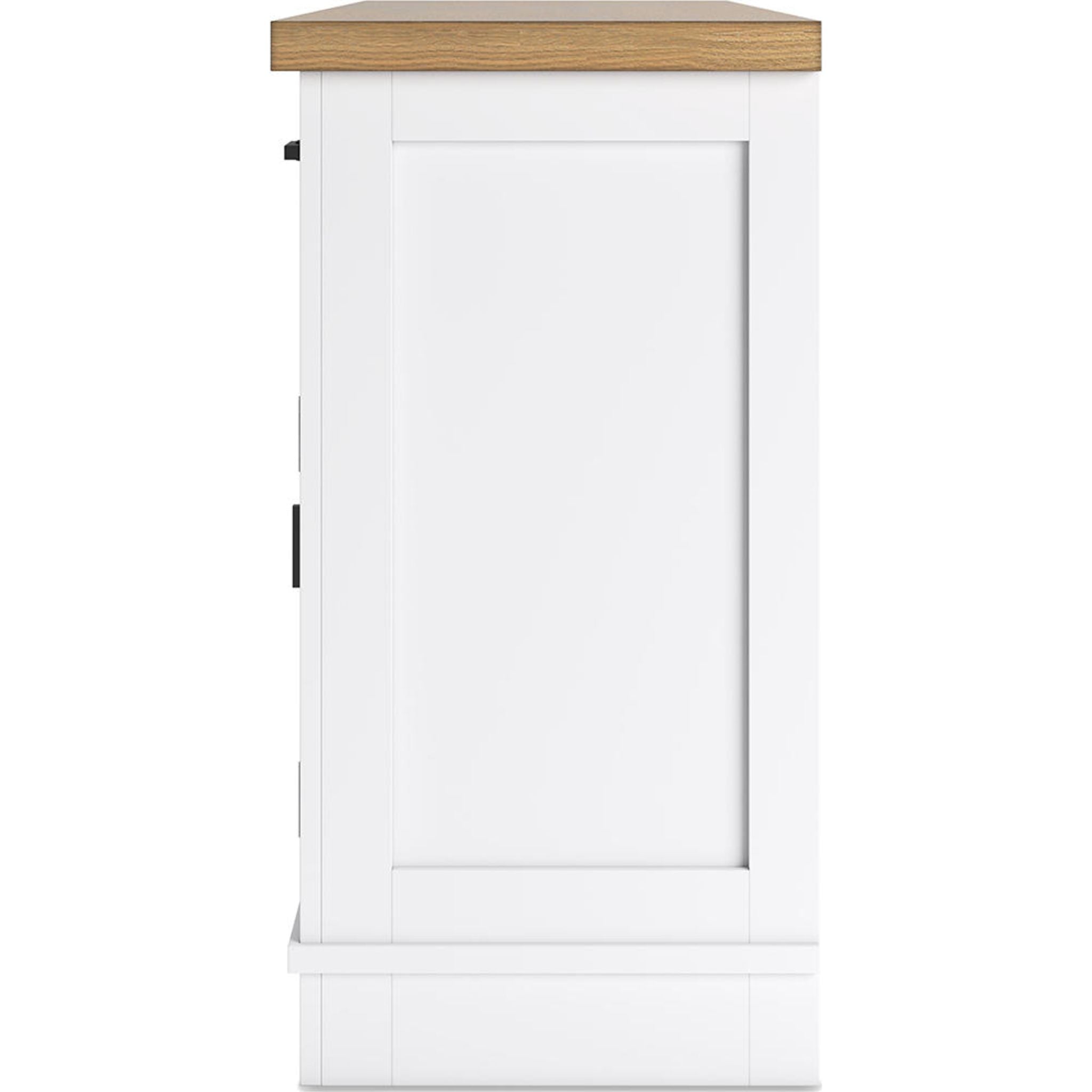 Ashbryn Dining Server Buffet Sideboard - White & Natural Wood Finish (D844-60) - Perfect for Dining Room Storage & Serving