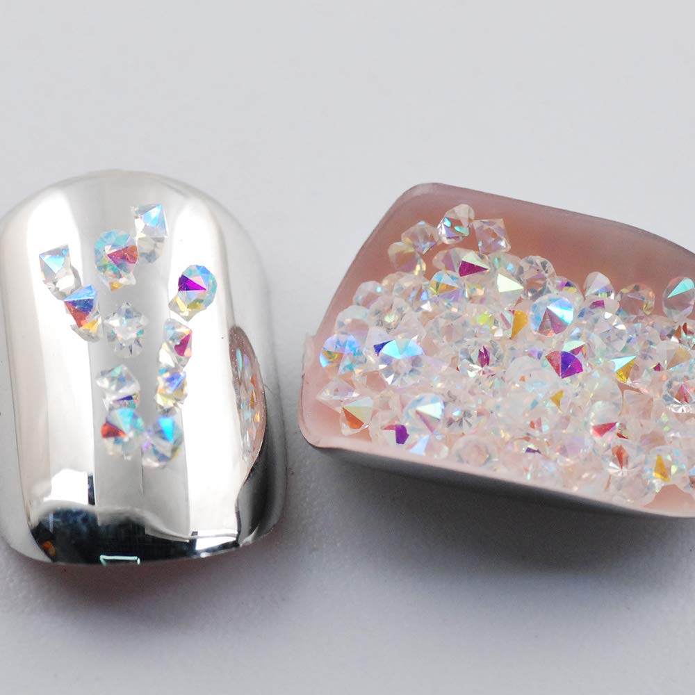 5000Pcs Ultra Mini 0.044Inch Flatback Diamond Glass Rhinestones Beads - Iridescent AB Shine Crystals for Nail Art, Beauty Makeup, Phone Case DIY, Jewelry Crafts | Long Lasting Sparkle for Nails, Eyeshadow, Home Decor & Gift Wrapping