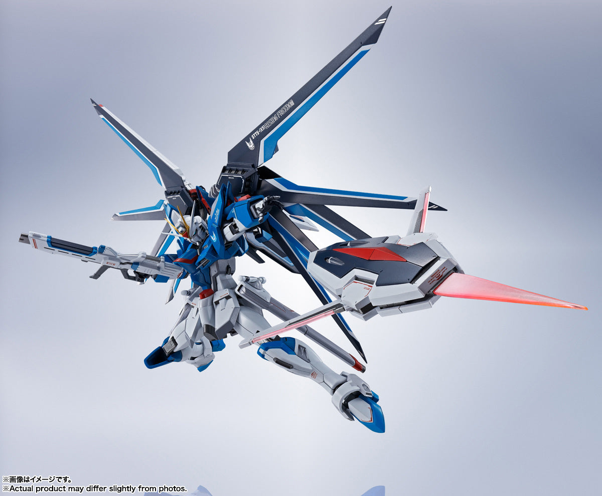 Bandai Metal Robot Spirits Gundam Seed Freedom STTS 909 Rising Freedom Gundam Action Figure - High-Quality Collectible Model Kit for Anime Fans & Gundam Enthusiasts - Perfect for Display, Photography, and Role-Playing Battles