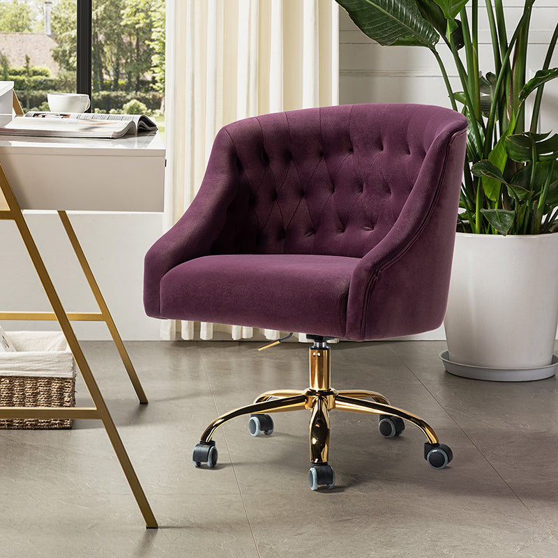 Penelope Velvet Tufted Office Chair - Ergonomic Executive Desk Chair with Lumbar Support - Perfect for Home Office, Gaming & Workspace Comfort