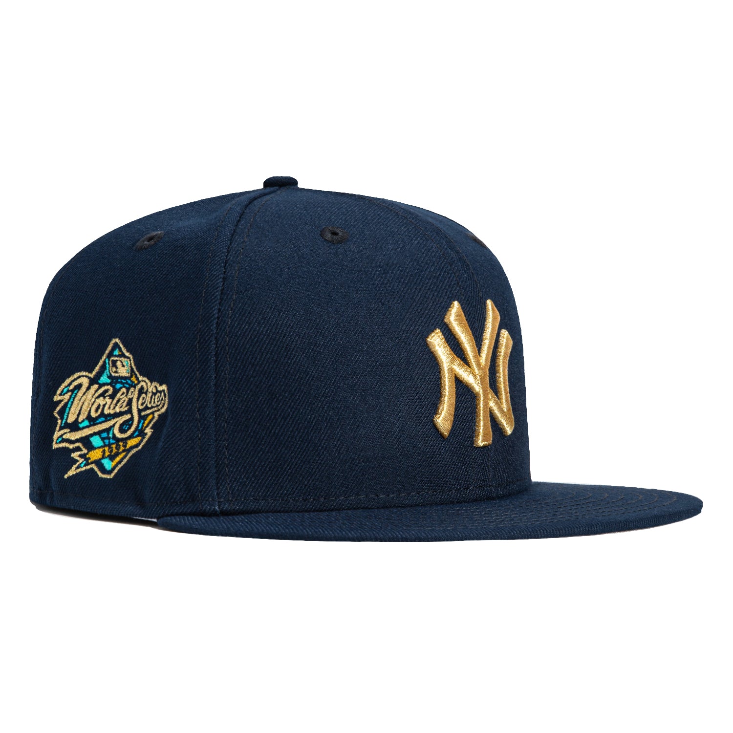 New Era 59Fifty New York Yankees 1999 World Series Patch Snapback Hat - Navy & Metallic Gold - Official MLB Baseball Cap for Fans & Collectors - Perfect for Games, Streetwear & Sports Fashion