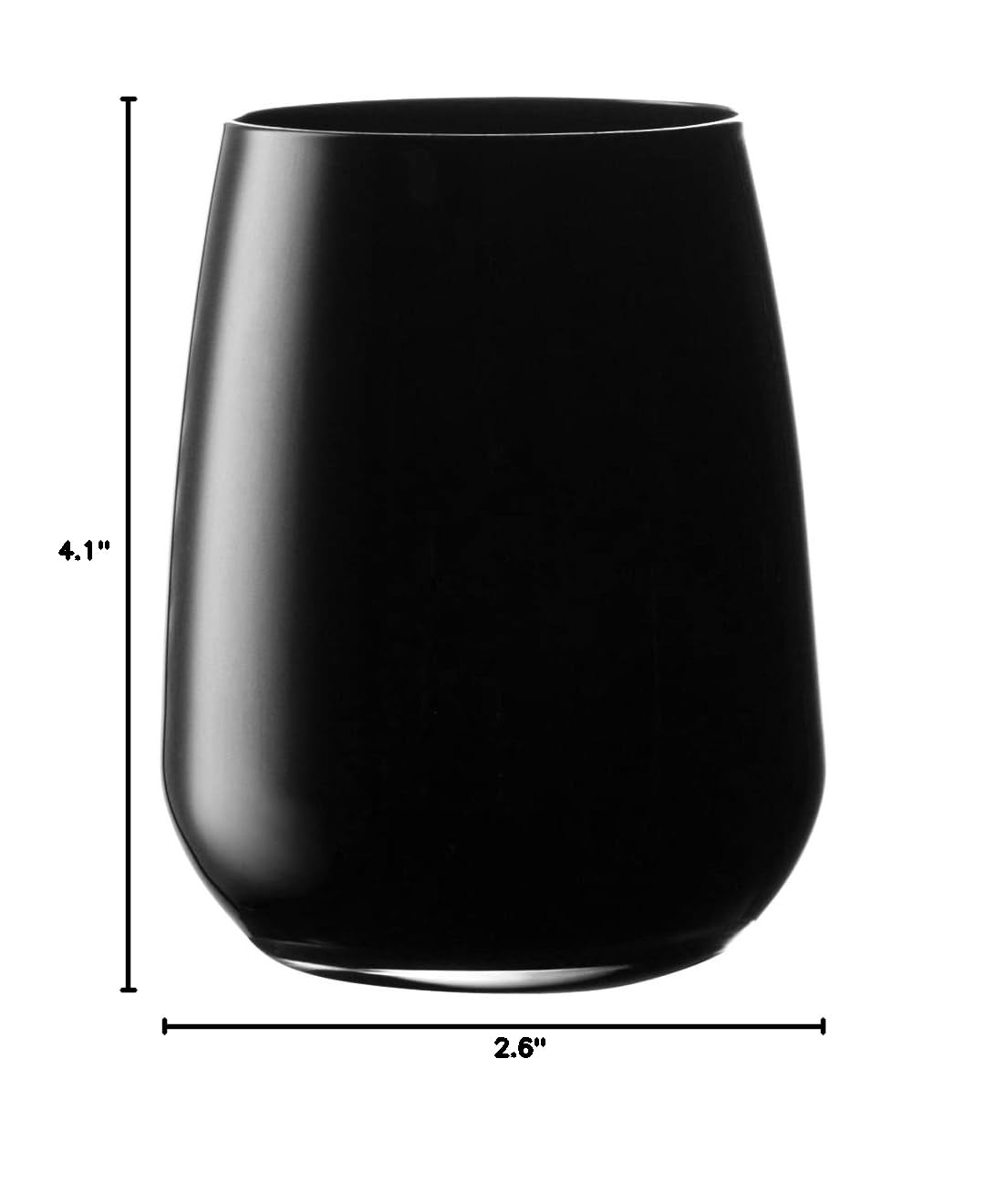 Barski 13 oz Double Old Fashioned Whiskey Glasses - Set of 6 Stemless Crystal Tumbler Glasses for Bourbon, Scotch & Cocktails - Elegant Black DOF Rock Tumblers Made in Europe - Perfect for Home Bars, Parties & Gifts