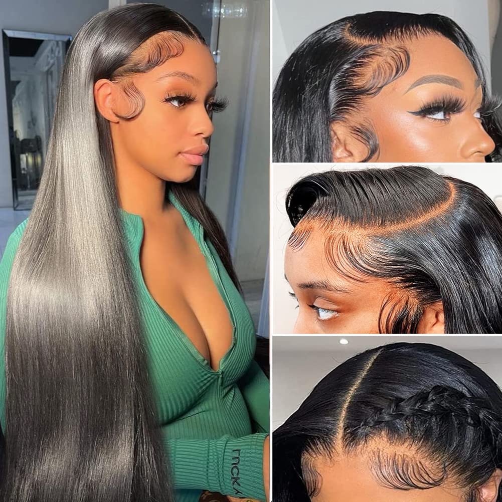 13x4 HD Lace Front Wigs Human Hair 150% Density - Brazilian Virgin Hair Pre Plucked with Baby Hair | 26 Inch Straight Lace Wig for Daily Wear, Parties & Special Occasions