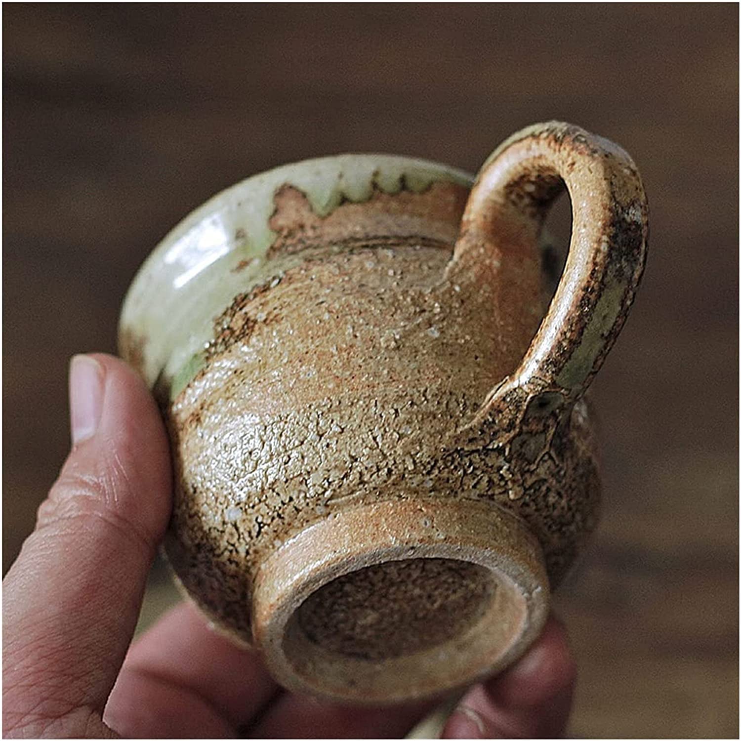 Japanese Ceramic Coffee Mug and Saucer Set - 180ml Retro Tea Cup for Barista, Dessert Shop, Birthday Gift - Perfect for Home, Office, Cafe and Gifts
