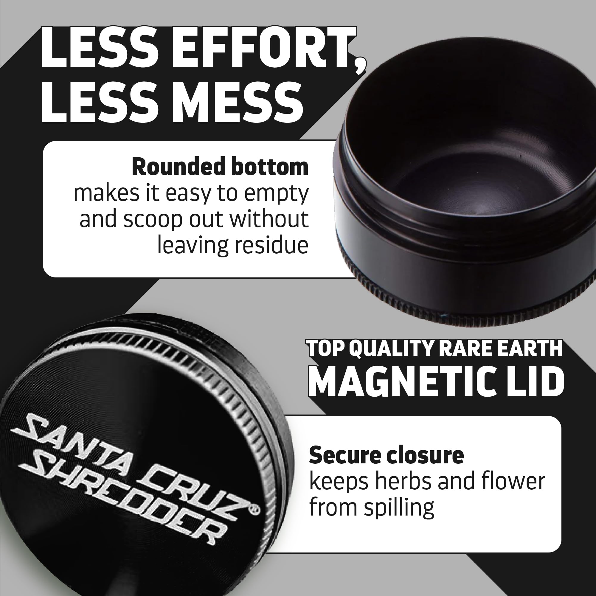 Premium Santa Cruz Shredder 3-Piece Metal Herb Grinder (1.7