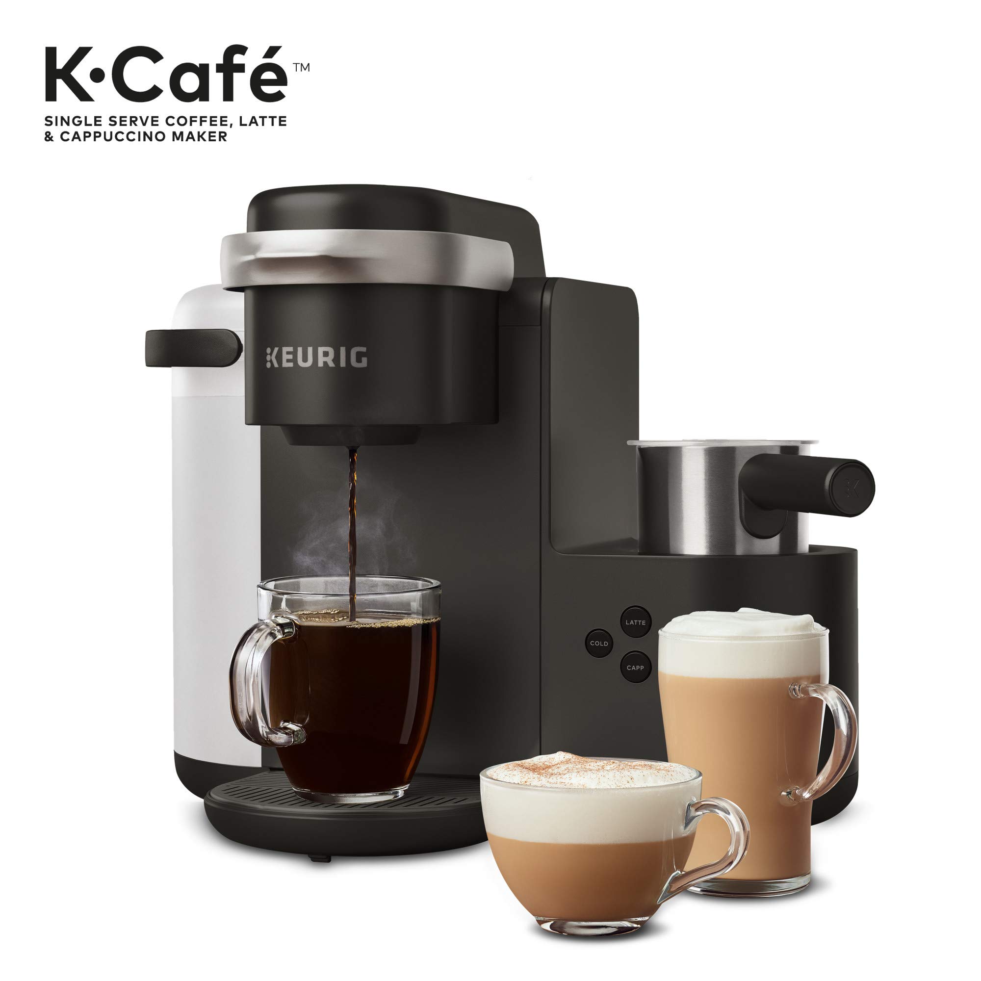Keurig K-Café Single Serve & Carafe Coffee Maker with 32 Illy Coffee Intenso Dark Roast K-Cup Pods - Perfect for Home, Office & Entertaining