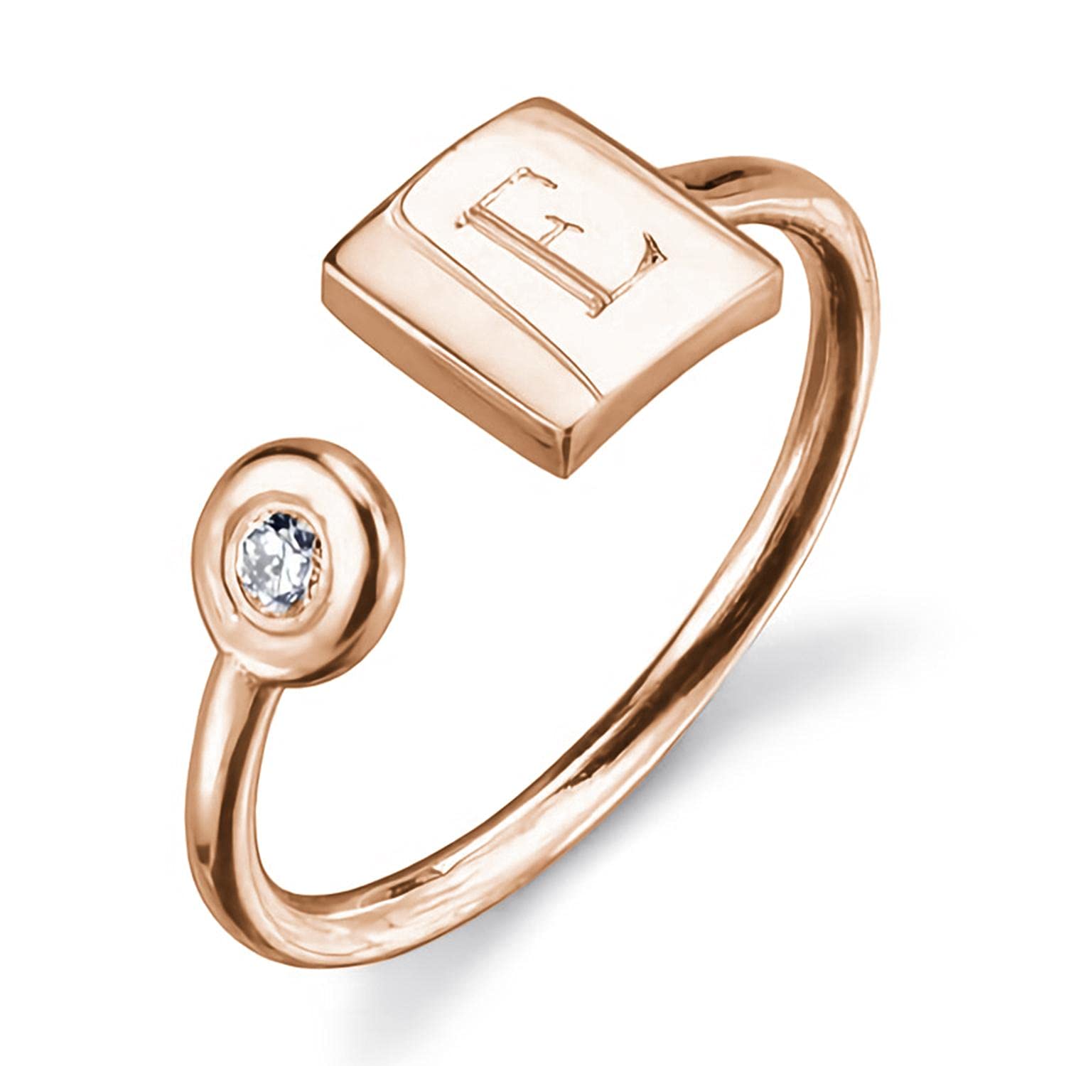 Personalized Name Ring - Custom Letter Name Jewelry in 10K, 14K, 18K Gold with Moissanite | Mother Daughter Gift for Women & Girls | Perfect for Birthdays, Anniversaries & Special Occasions