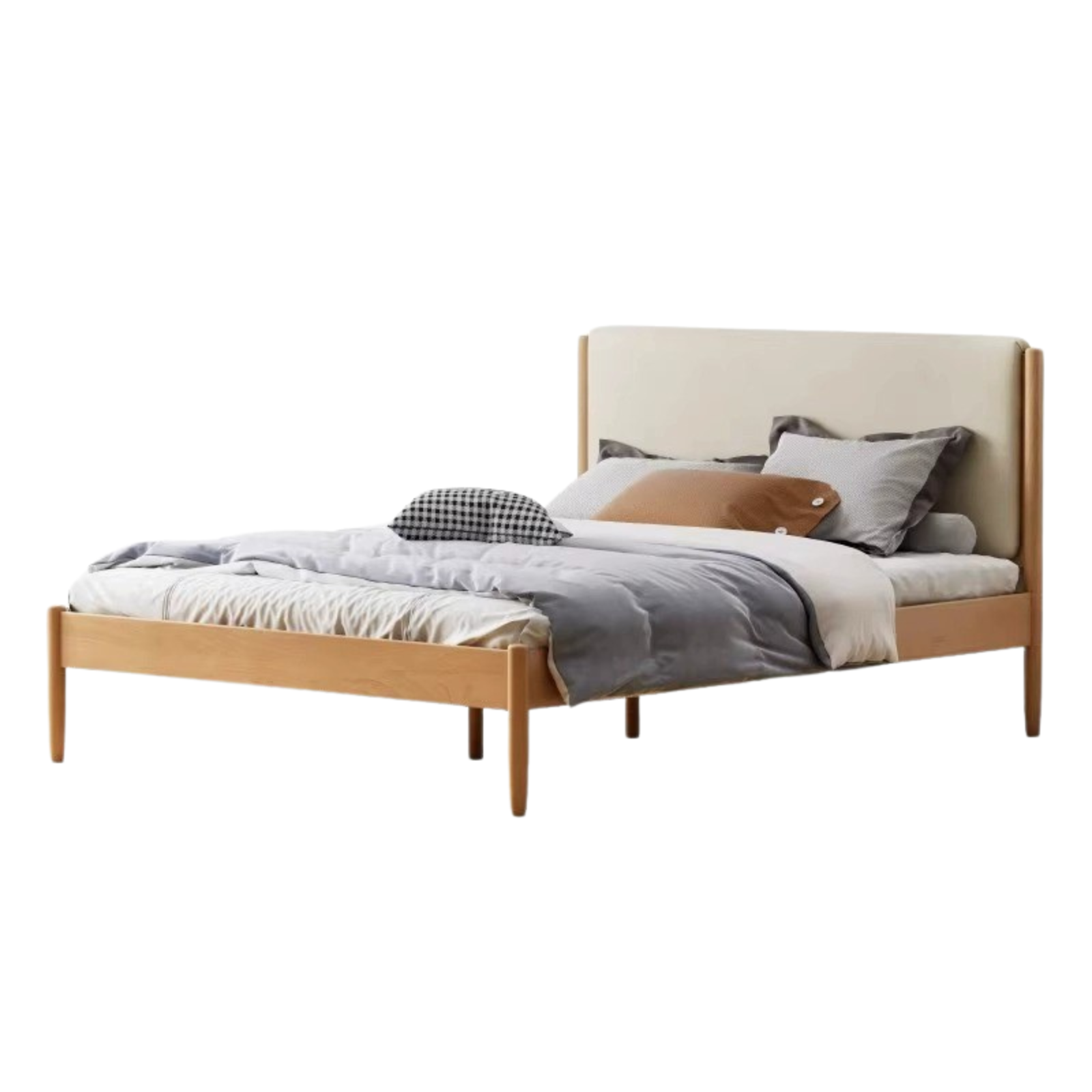 Natural Wood Color Beech Soft pack milky white children bed