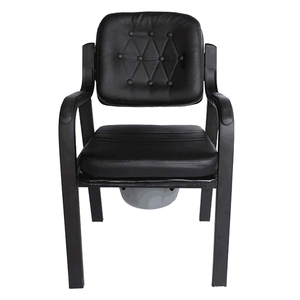3-in-1 Adjustable Height Handicap Toilet Seat with Padded Cushion - Shower Chair & Bedside Commode for Elderly, Disabled & Pregnant Women - Non-Slip Bath Stool with Removable Bucket & Lid for Safe Bathroom Use