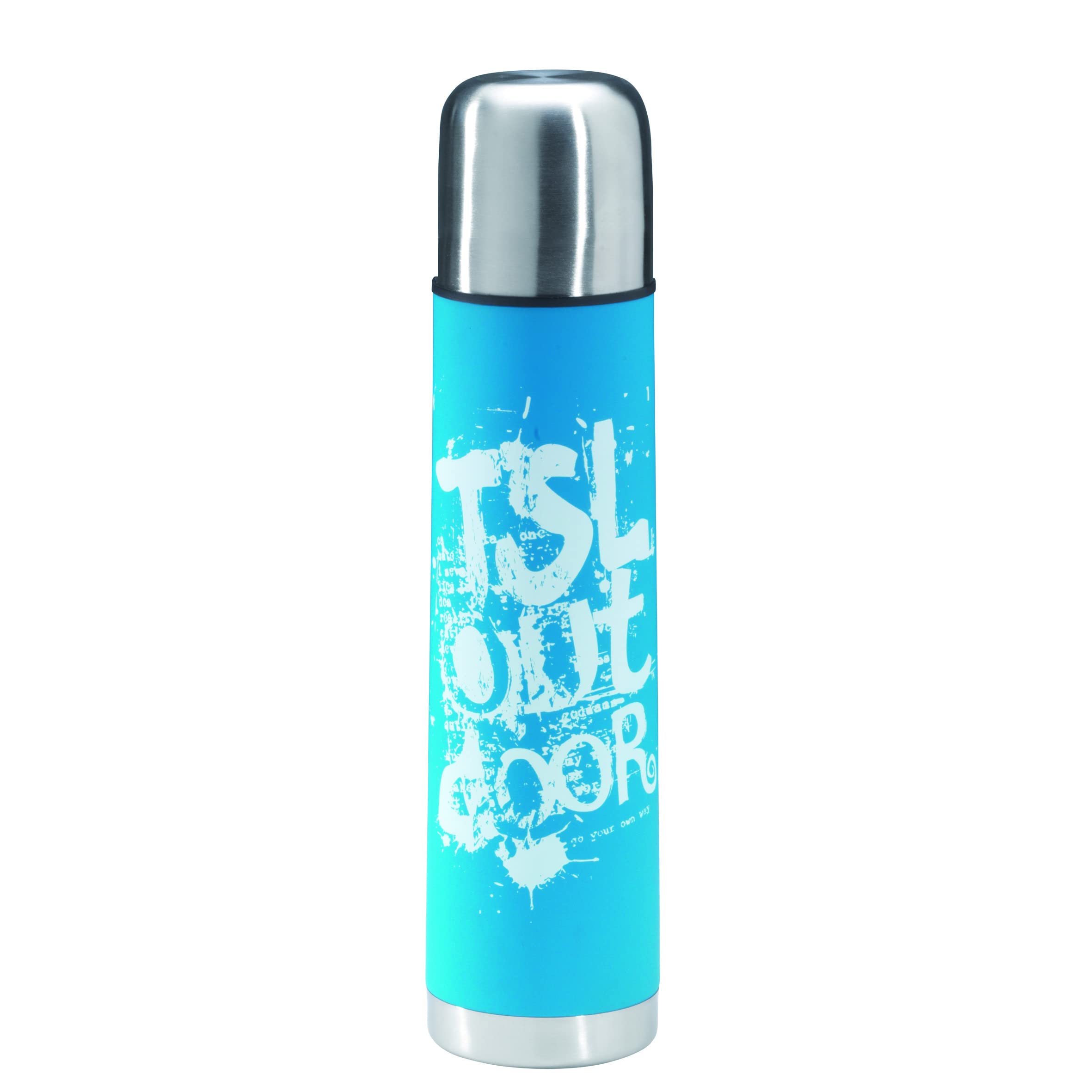 TSL Outdoor Insulated Water Bottle - 24oz Leakproof Stainless Steel Thermos for Hiking, Camping & Travel - Keeps Drinks Hot/Cold for 24 Hours - BPA Free (Blue)