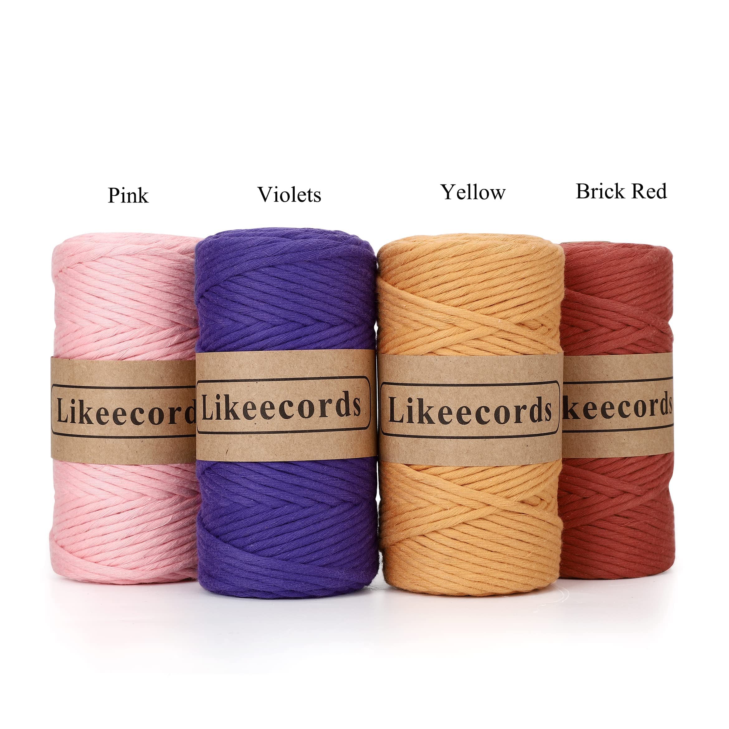 4mm Single Strand Macrame Cord 80m - Soft Cotton Rope for DIY Wall Hangings, Plant Hangers, Jewelry Making & Home Decor Crafts (Yellow) | Premium Macrame Yarn for Bohemian Style & Handmade Projects