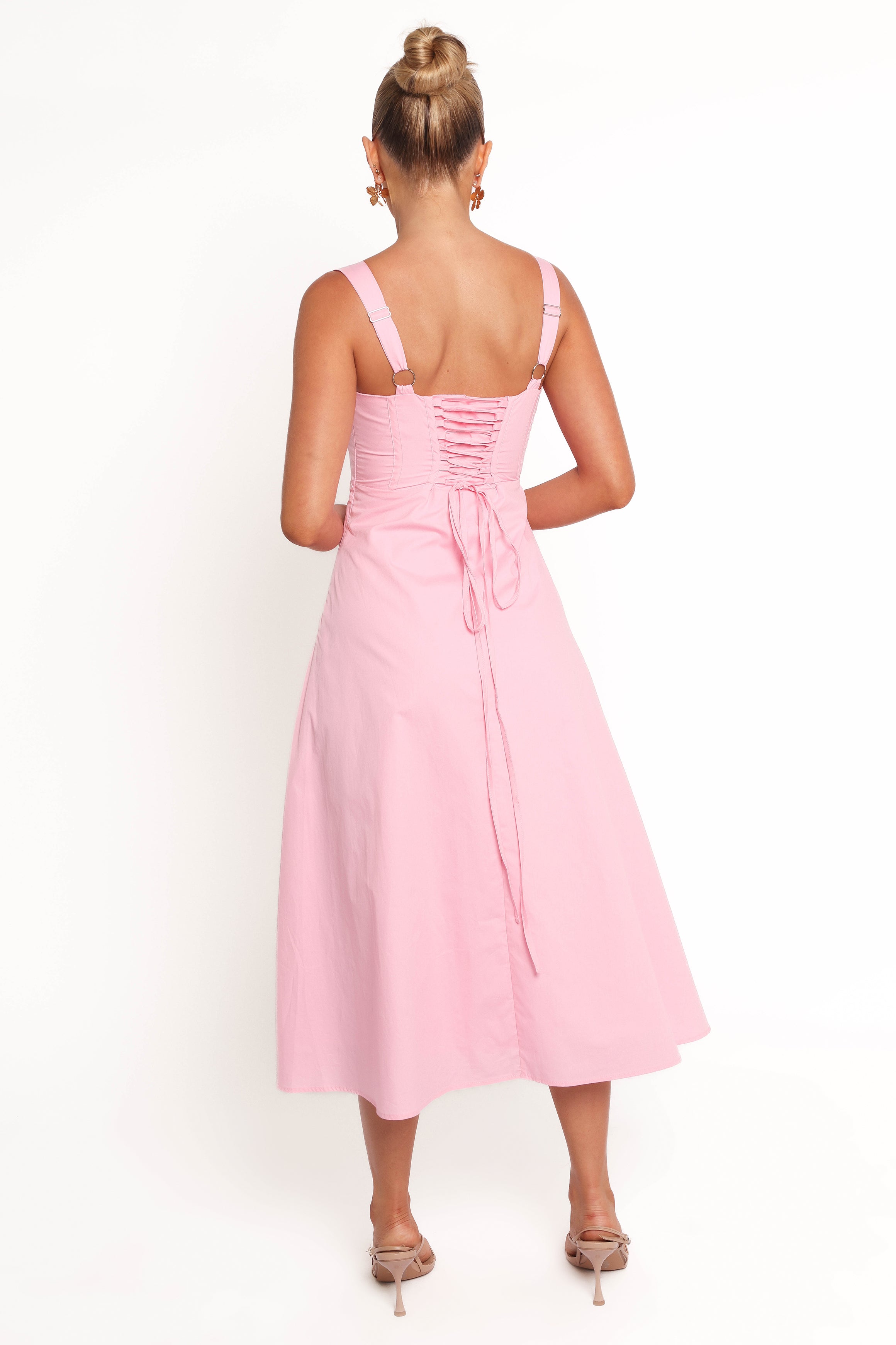 Cosima Midi Dress in Pink - Elegant Flowy Summer Dress for Women | Perfect for Weddings, Parties & Date Nights