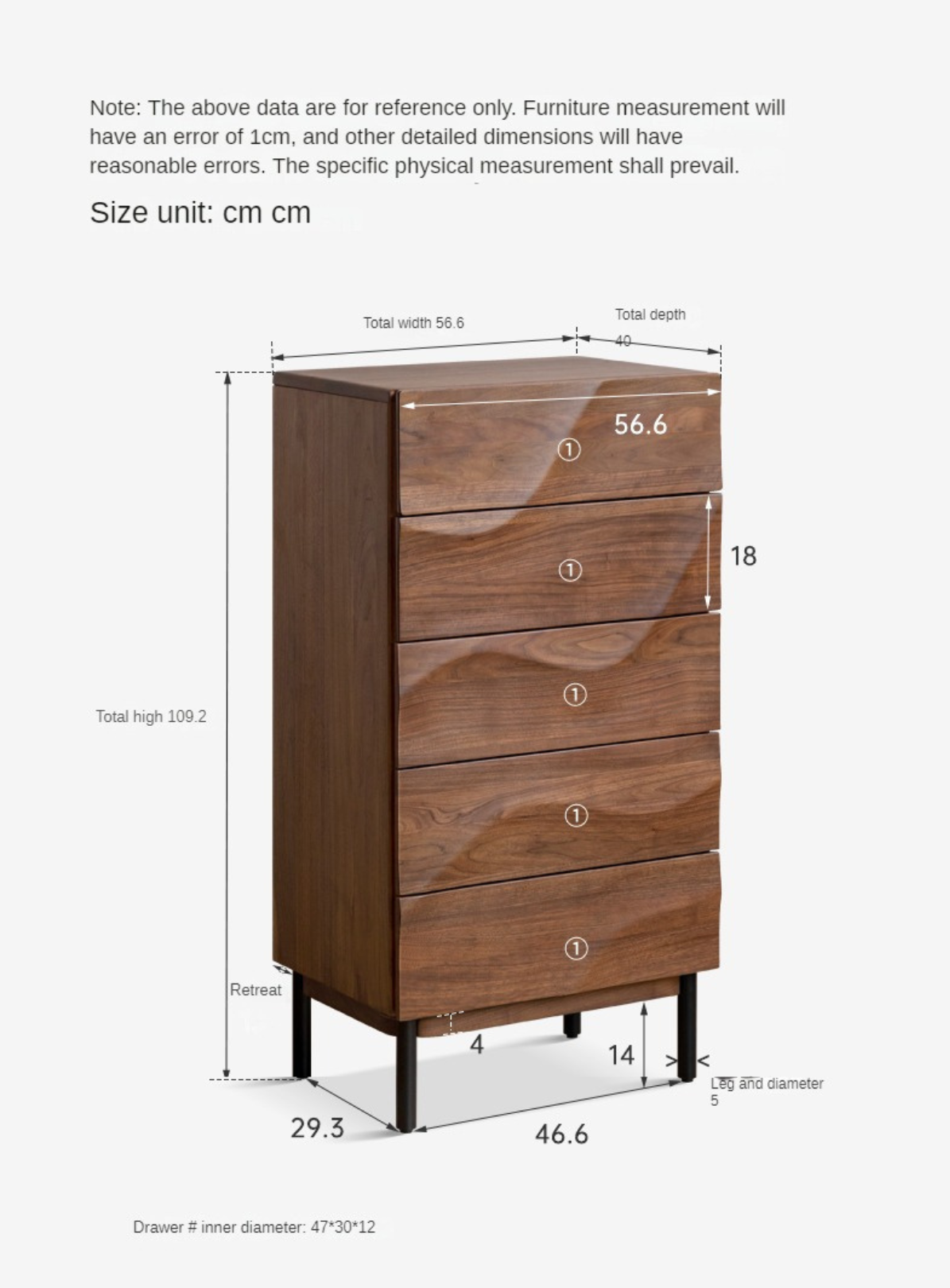 Black Walnut Solid Wood Wave Nightstand - Modern Bedroom Side Table with Drawer for Storage | Perfect for Bedside, Living Room, or Office Use