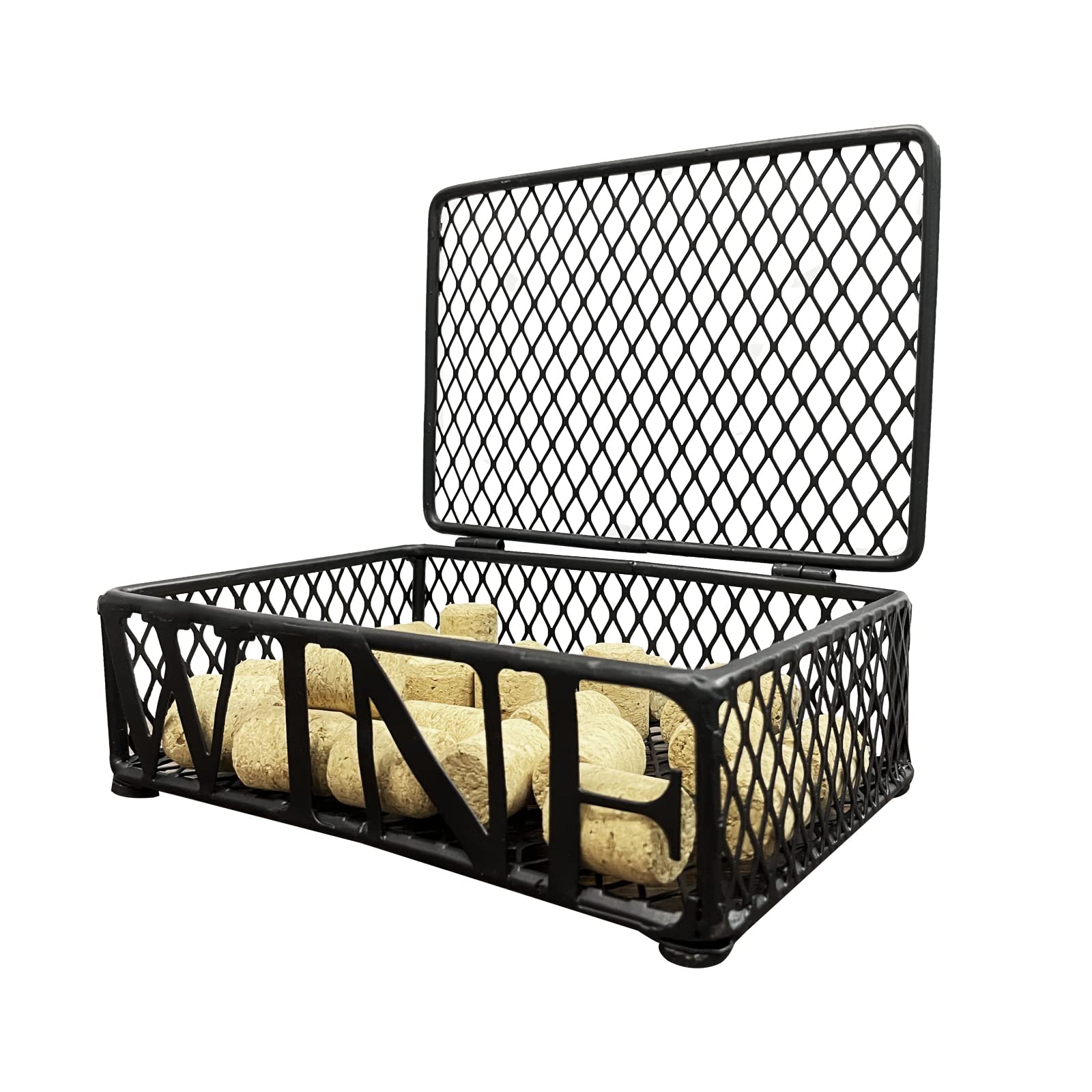 Wine Cork Rack Box - Decorative Cork Holder for Storage & Display - Kitchen Countertop Wine Accessories - Perfect for Wine Cellars, Bars & Home Decor
