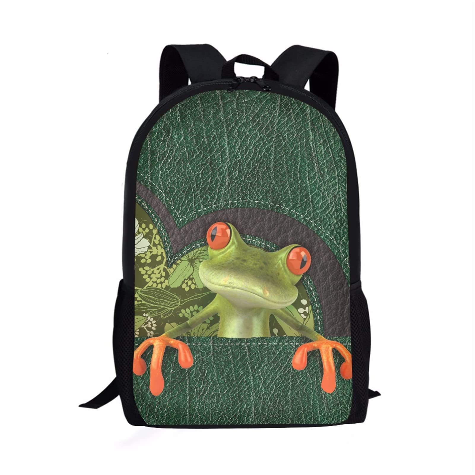 Coloranimal Frogs Print School Backpack for Kids - Lightweight Durable Bookbag for Boys & Girls - Perfect for School, Travel & Daily Use