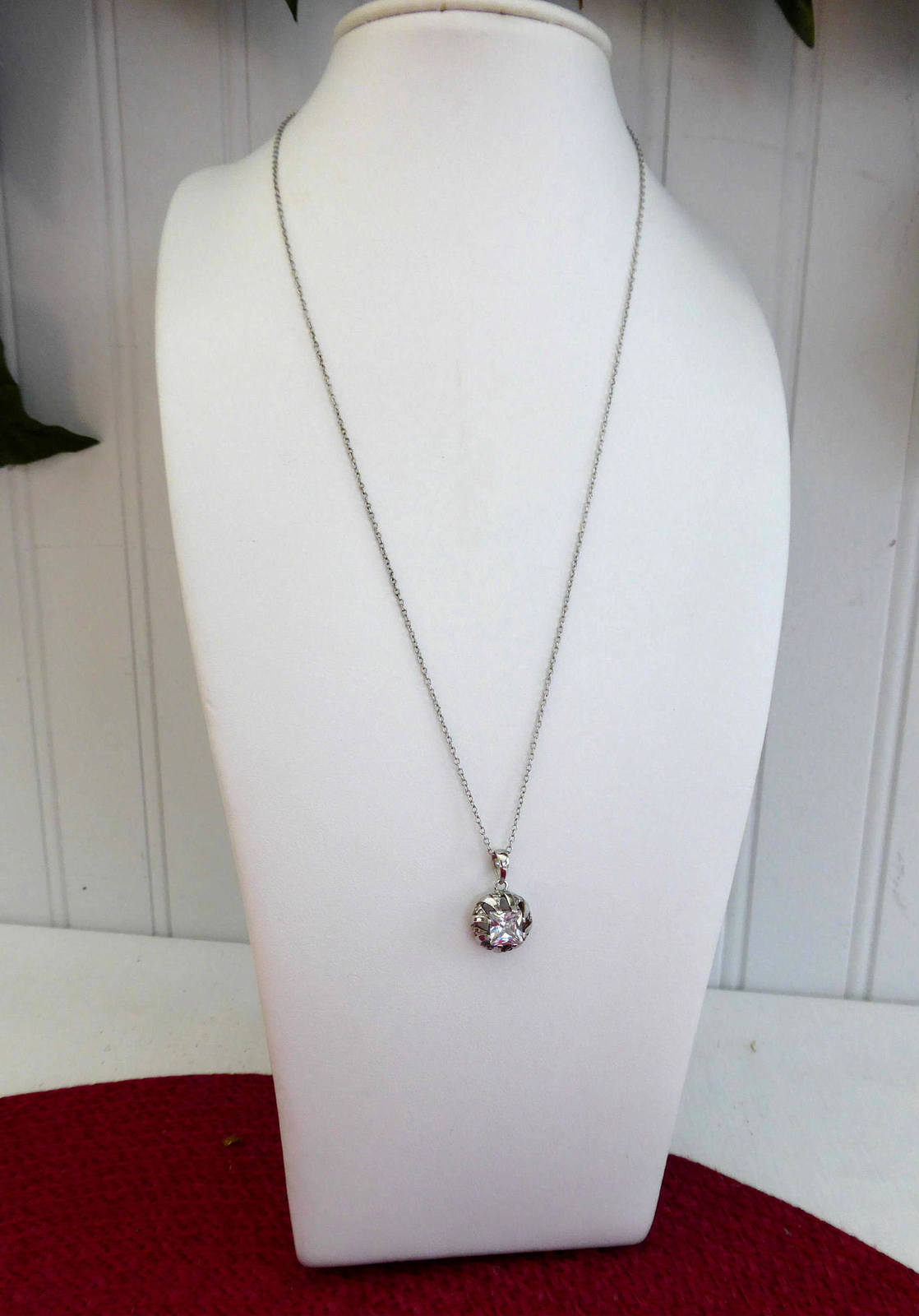 Princess Cut Square CZ Diamond Pendant Necklace - Sterling Silver Chain Jewelry for Women - Perfect for Weddings, Parties & Everyday Elegance