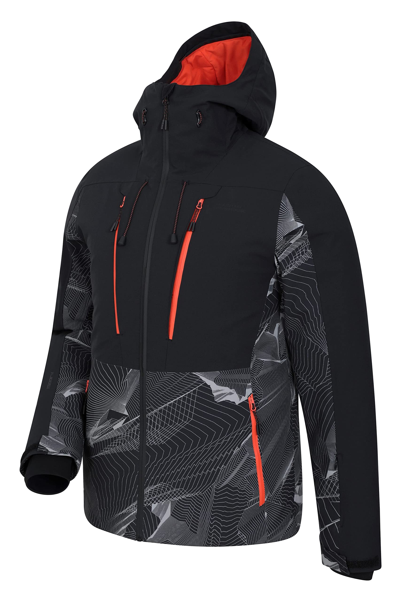 Mountain Warehouse Men's Extreme Padded Ski Jacket - Waterproof Breathable Winter Jacket with Taped Seams for Skiing, Snowboarding & Cold Weather Outdoor Activities