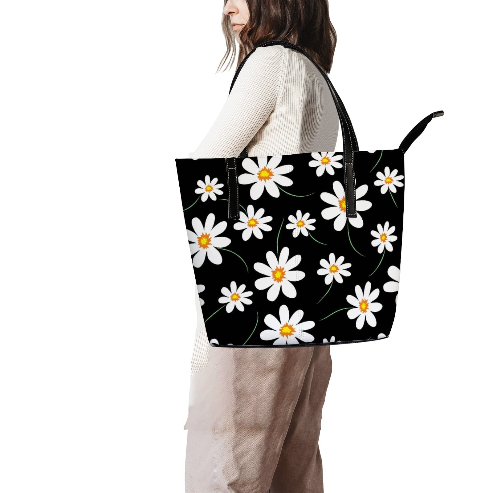 Women's Leather Crossbody Handbags & Work Tote Bags with Zipper - Stylish Coach-Inspired Designer Purse for Office, Travel & Everyday Use