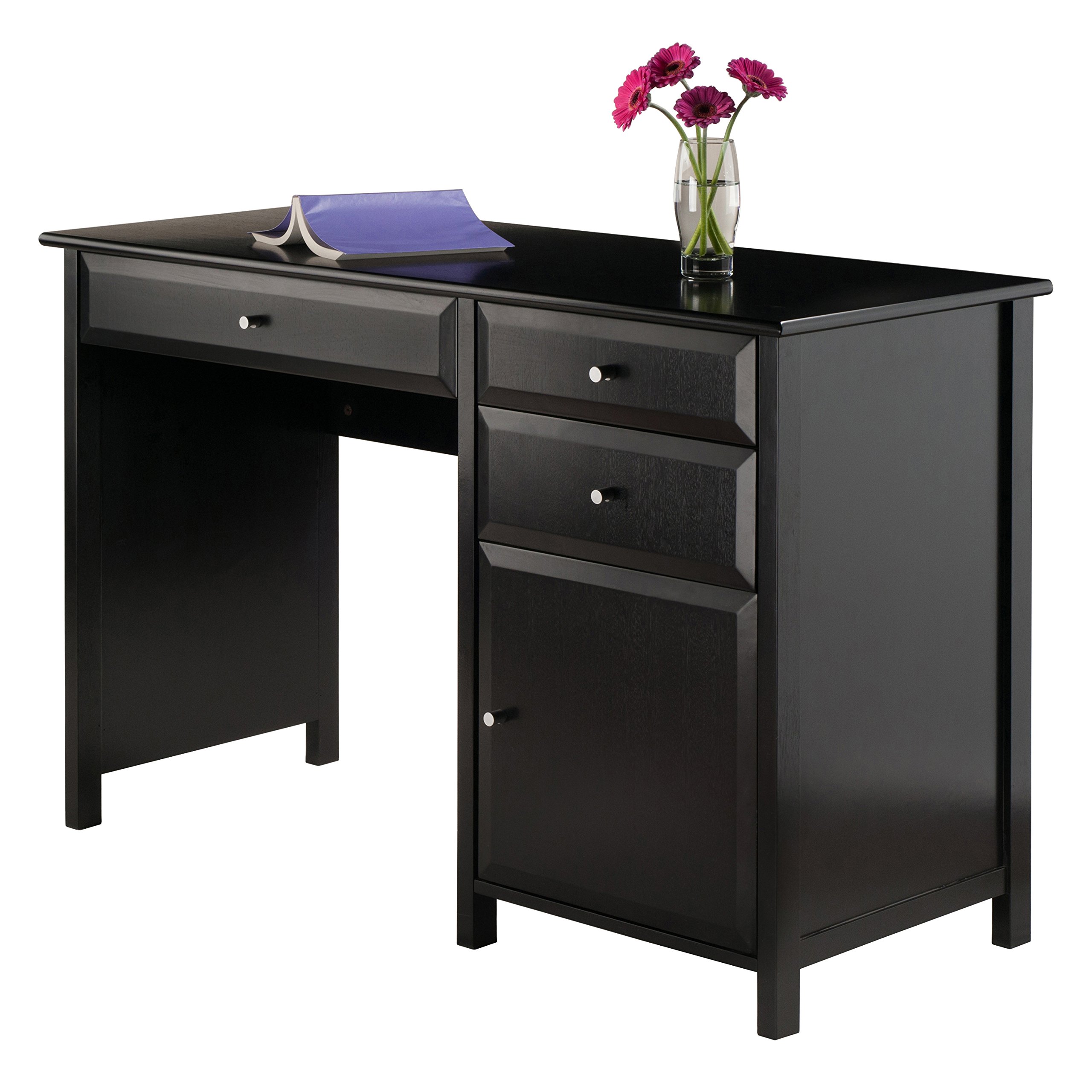 Winsome Delta Home Office Desk, Black - Modern Writing Desk for Small Spaces, Home Office & Study Room