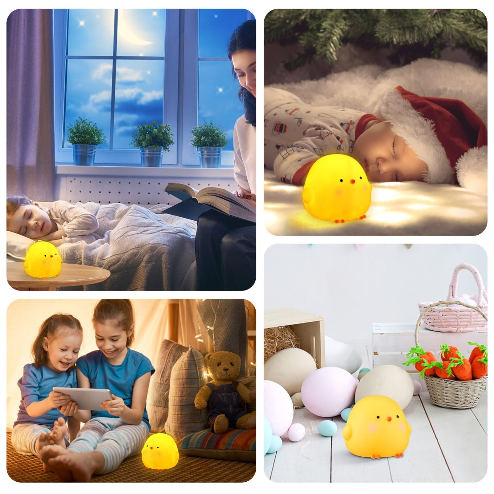 VANZACK Cute Easter Chick Night Light - Soft Glow LED Lamp for Kids Room, Nursery, Bedroom Decor - Perfect for Easter Decorations, Baby Showers, and Children's Bedside Nightlight