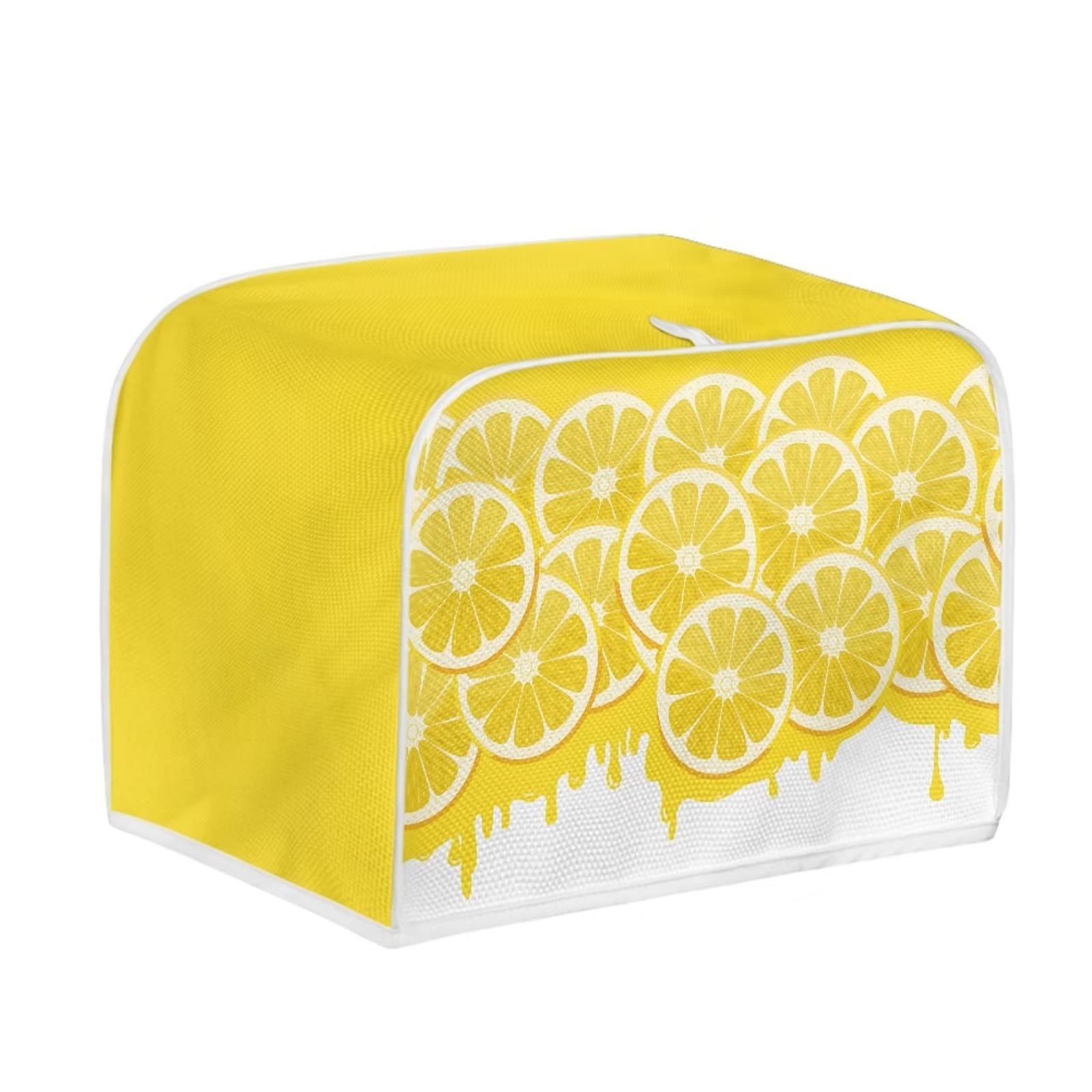 Chaqlin 2 Slice Toaster Oven Cover with Yellow Lemon Design - Heat Resistant Appliance Protector for Kitchen, Dorm, RV - Includes Carrying Bag for Easy Storage & Travel