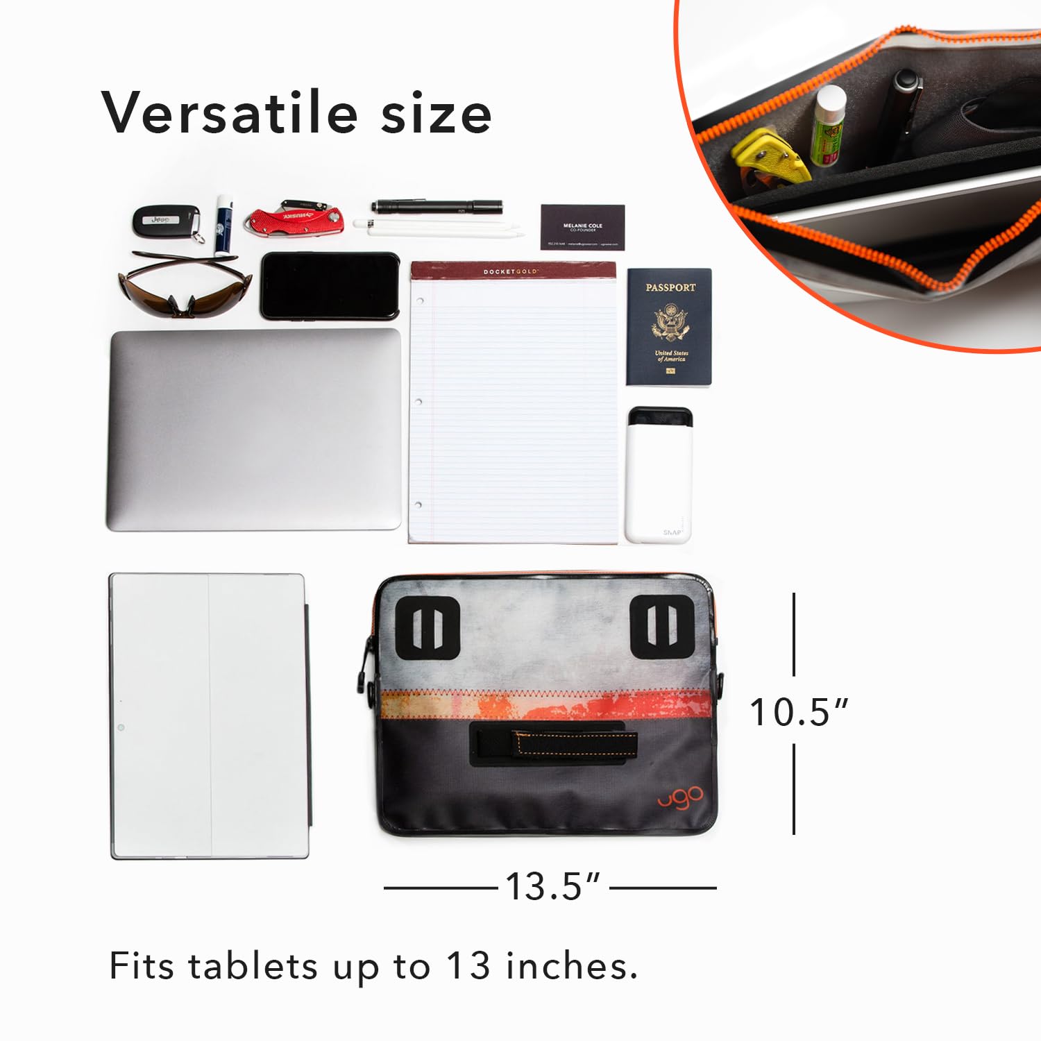 Ugo Wear Waterproof Tablet Case - Floating Dry Bag & Clear Touchscreen Pouch for Tablets Up to 13