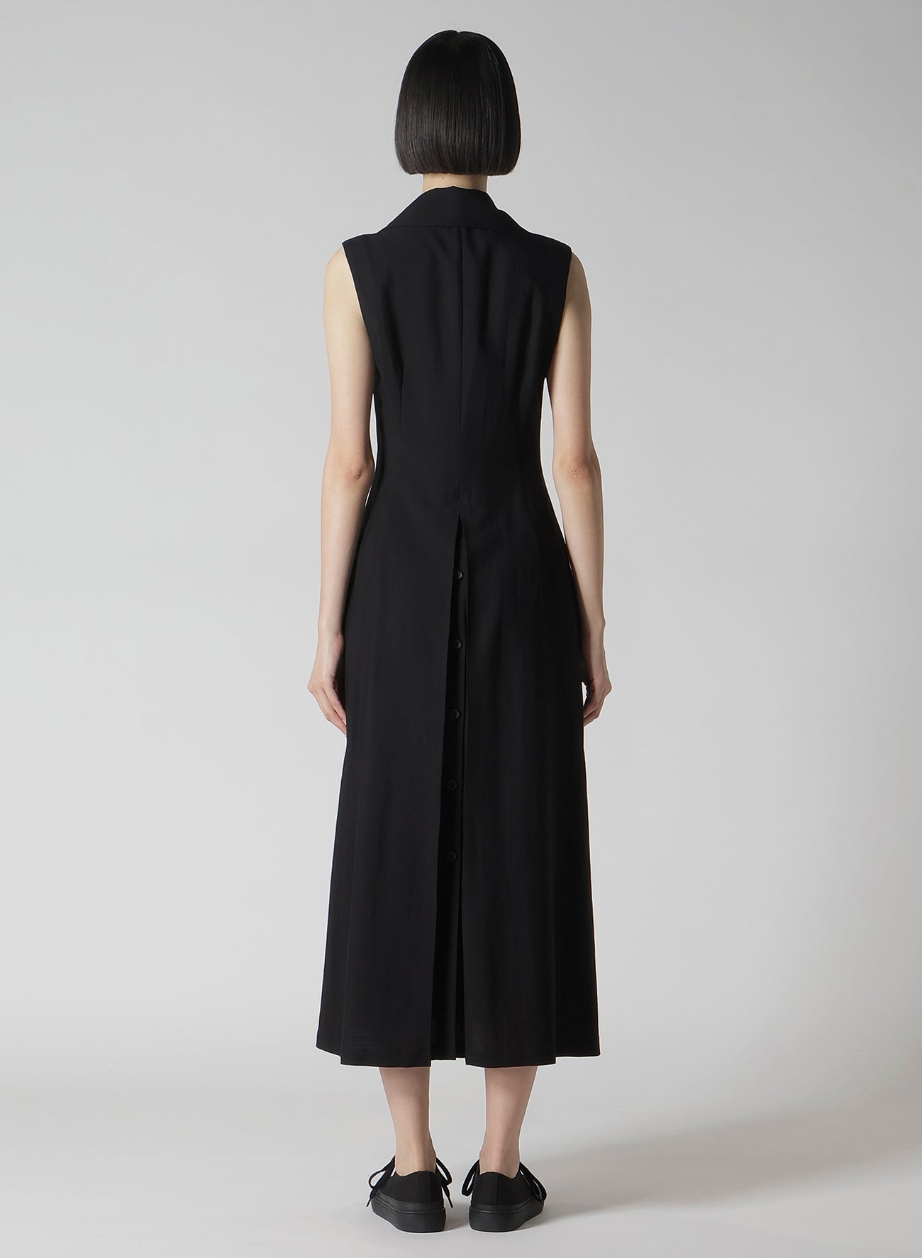 Elegant Cu/W High Twisted Gabardine Front Draped Sleeveless Dress for Women | Formal & Cocktail Party Wear | Office & Evening Occasion Outfit