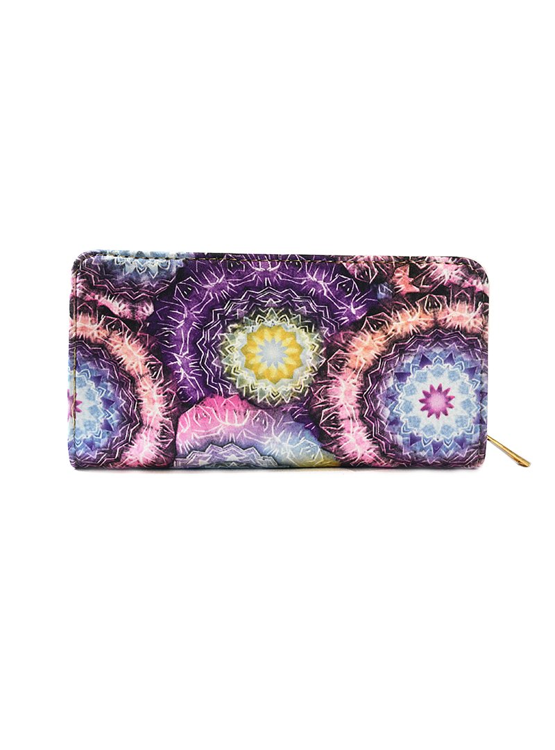 Stylish Women's Wallet Purse with Kaleidoscope Pattern - RFID Blocking Credit Card Holder & ID Organizer for Everyday Use, Travel, and Shopping