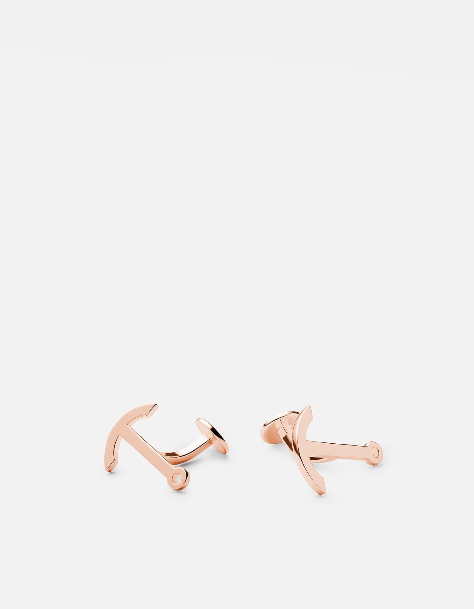 Modern Rose Gold Plated Anchor Cufflinks for Men - Elegant Nautical Style Dress Accessories for Wedding, Business & Formal Occasions